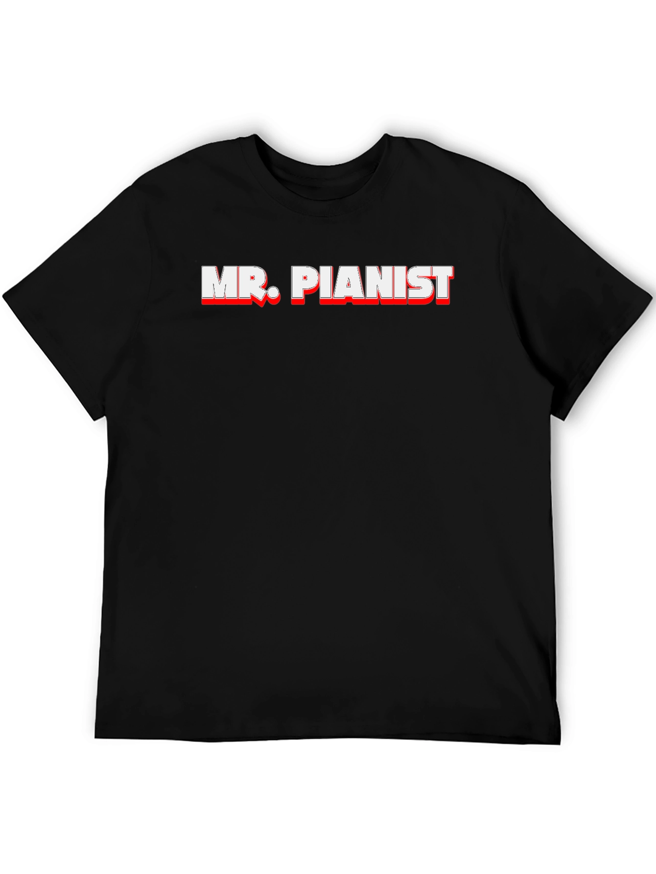 Black Mr. Pianist Black T-Shirt - Music Lover Gift view 5