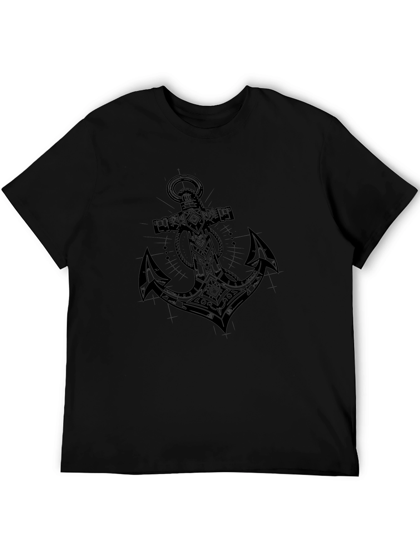 Black Anchor Graphic Black Tee - Nautical Style view 5