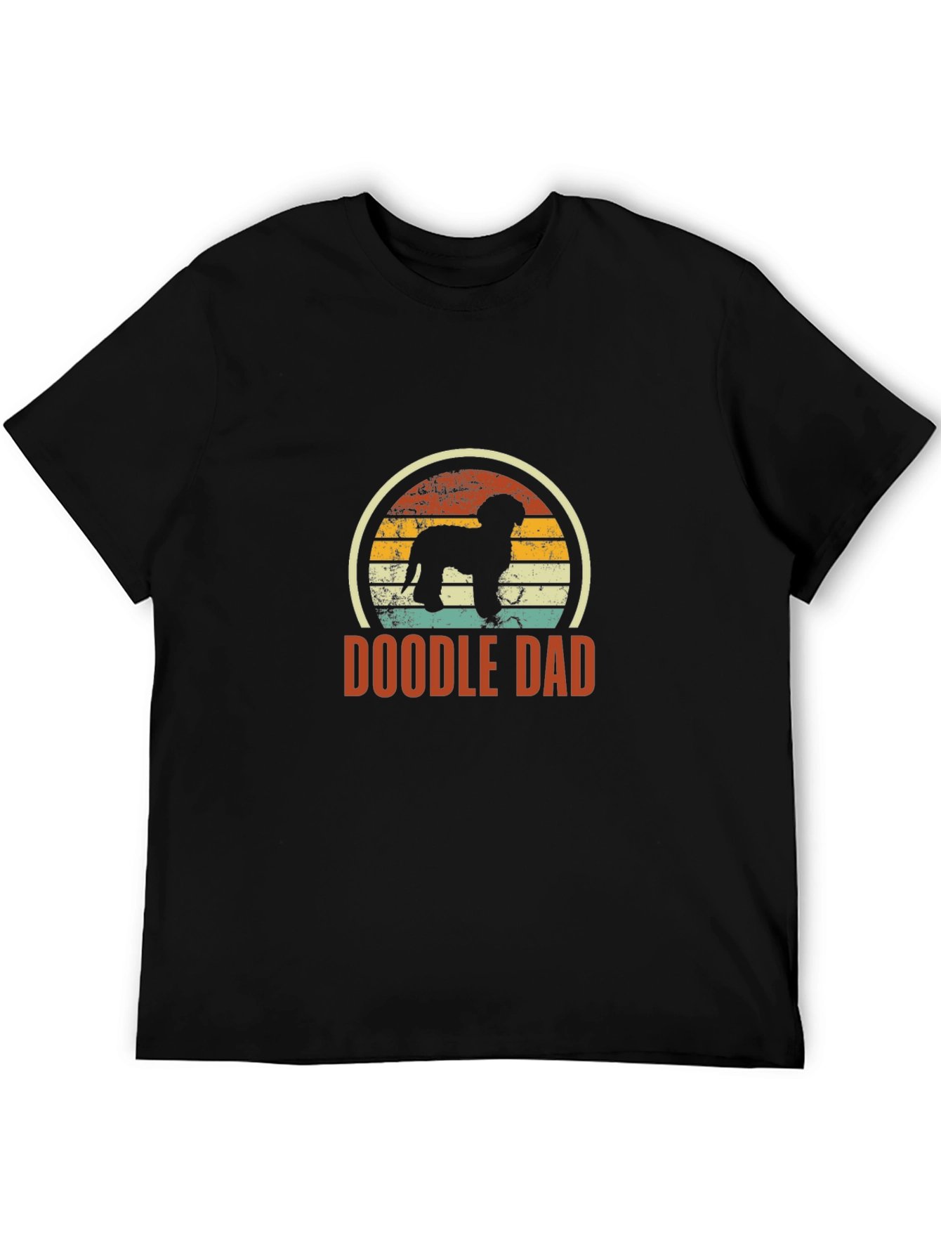 Black Doodle Dad T-Shirt - Retro Dog Lover Tee view 5