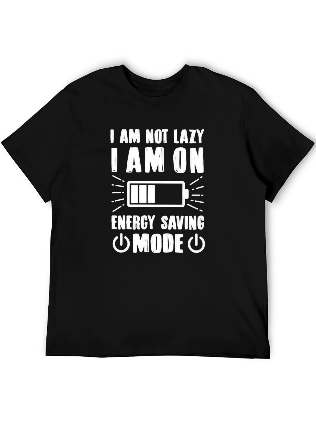Black Funny Energy Saving Mode T-Shirt view 5