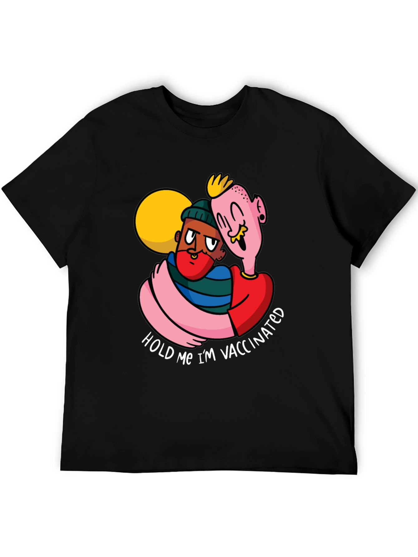 Black Vaccinated Embrace T-Shirt view 5