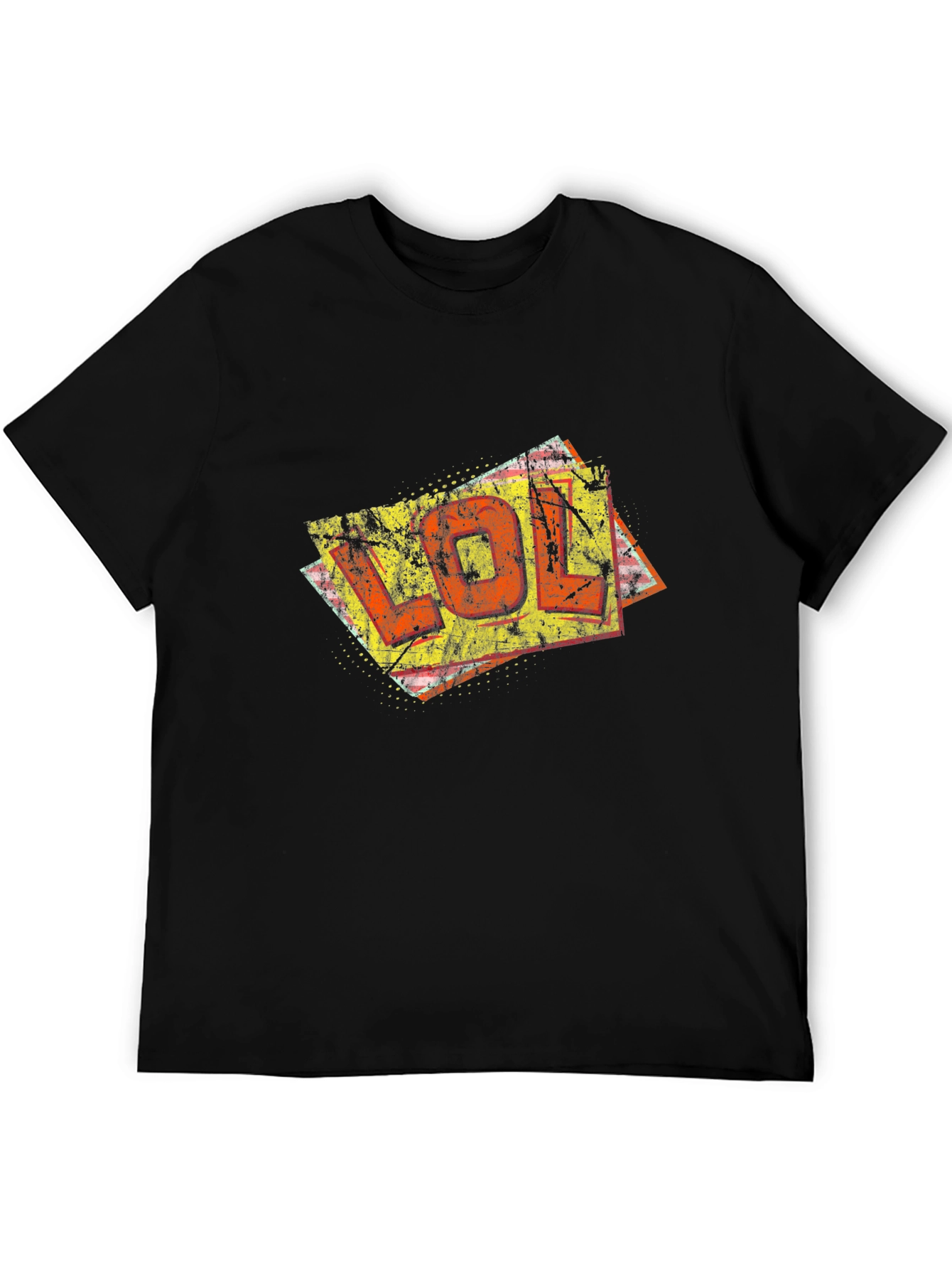 Black LOL Graphic Print Black Cotton T-Shirt view 5