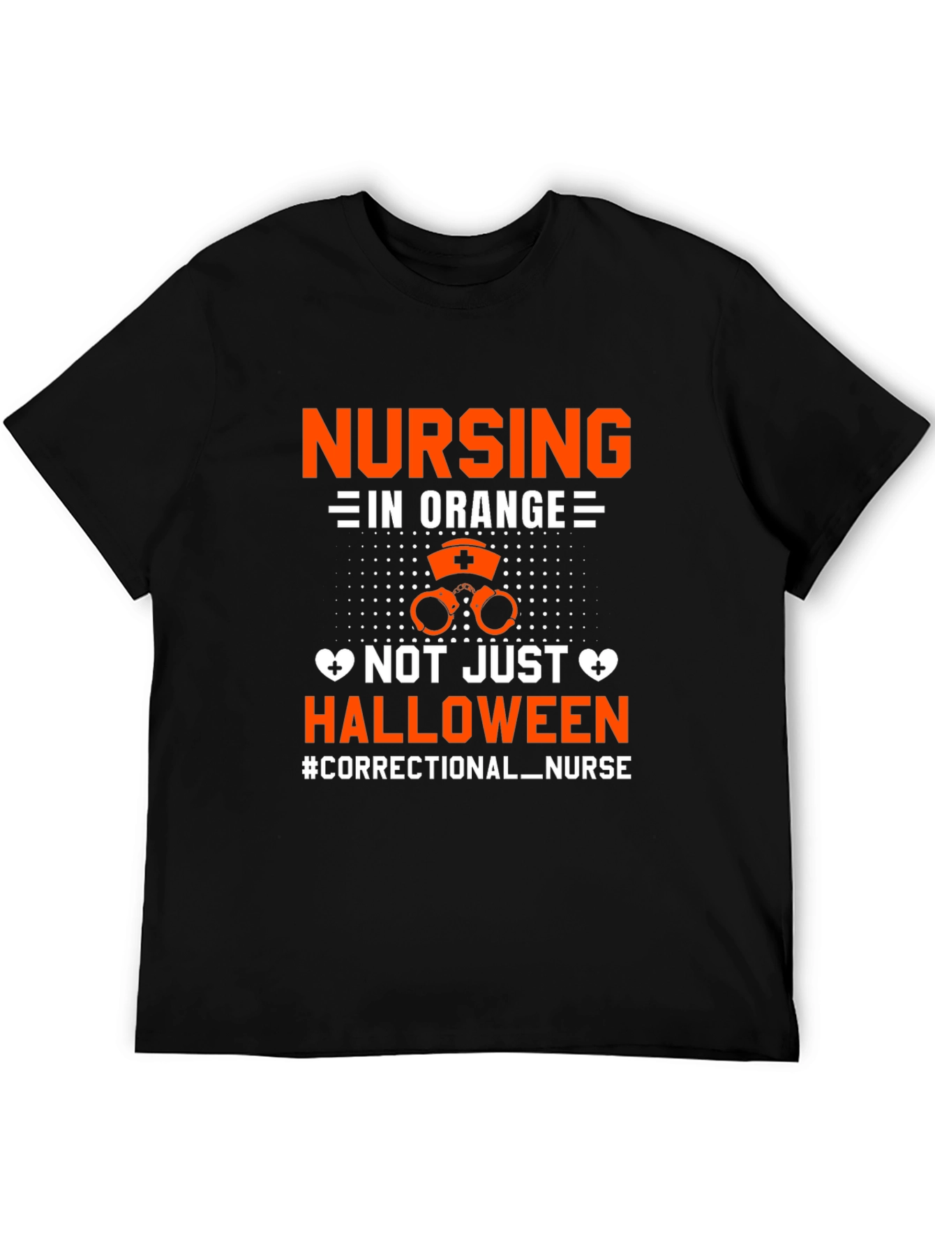 Black Correctional Nurse Halloween T-Shirt view 5