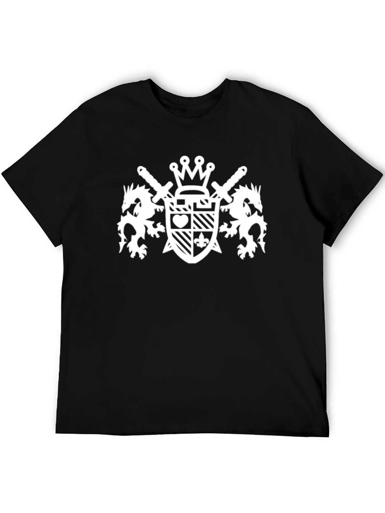 Black Black T-Shirt with White Crest Graphic view 5