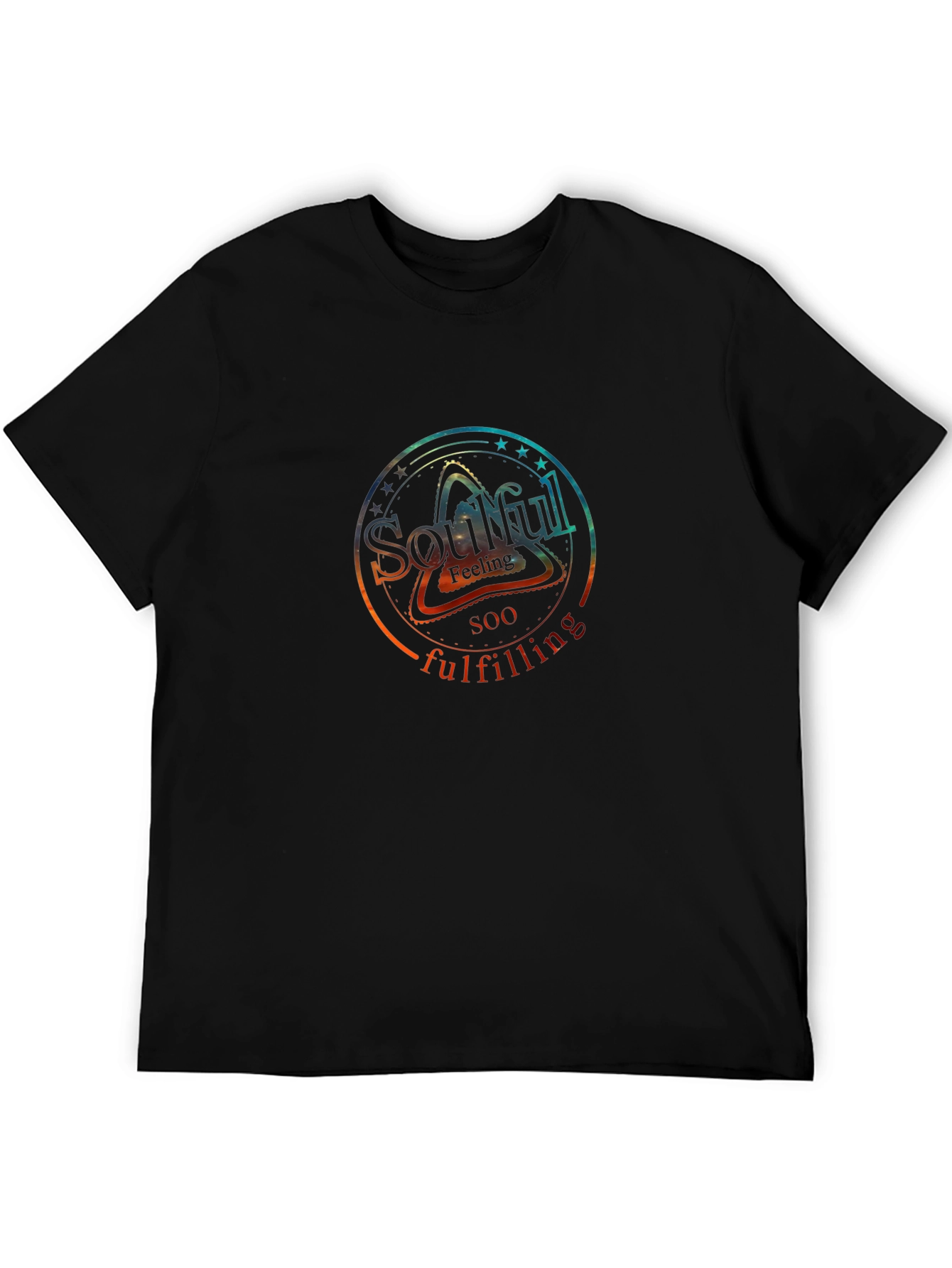 Black Soulful Feeling Graphic Black T-Shirt view 5