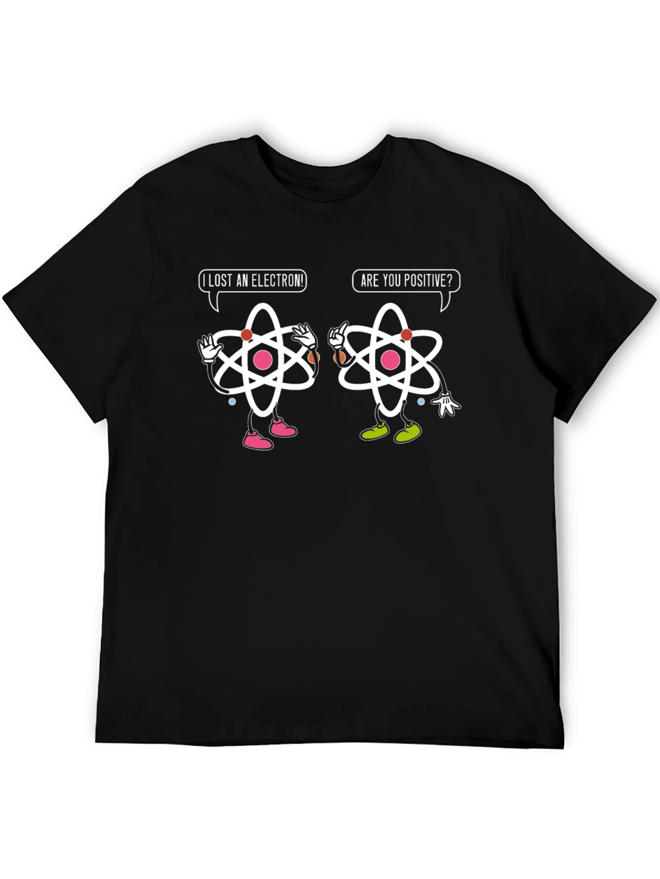 Black Funny Science Humor T-Shirt - Lost an Electron! view 5