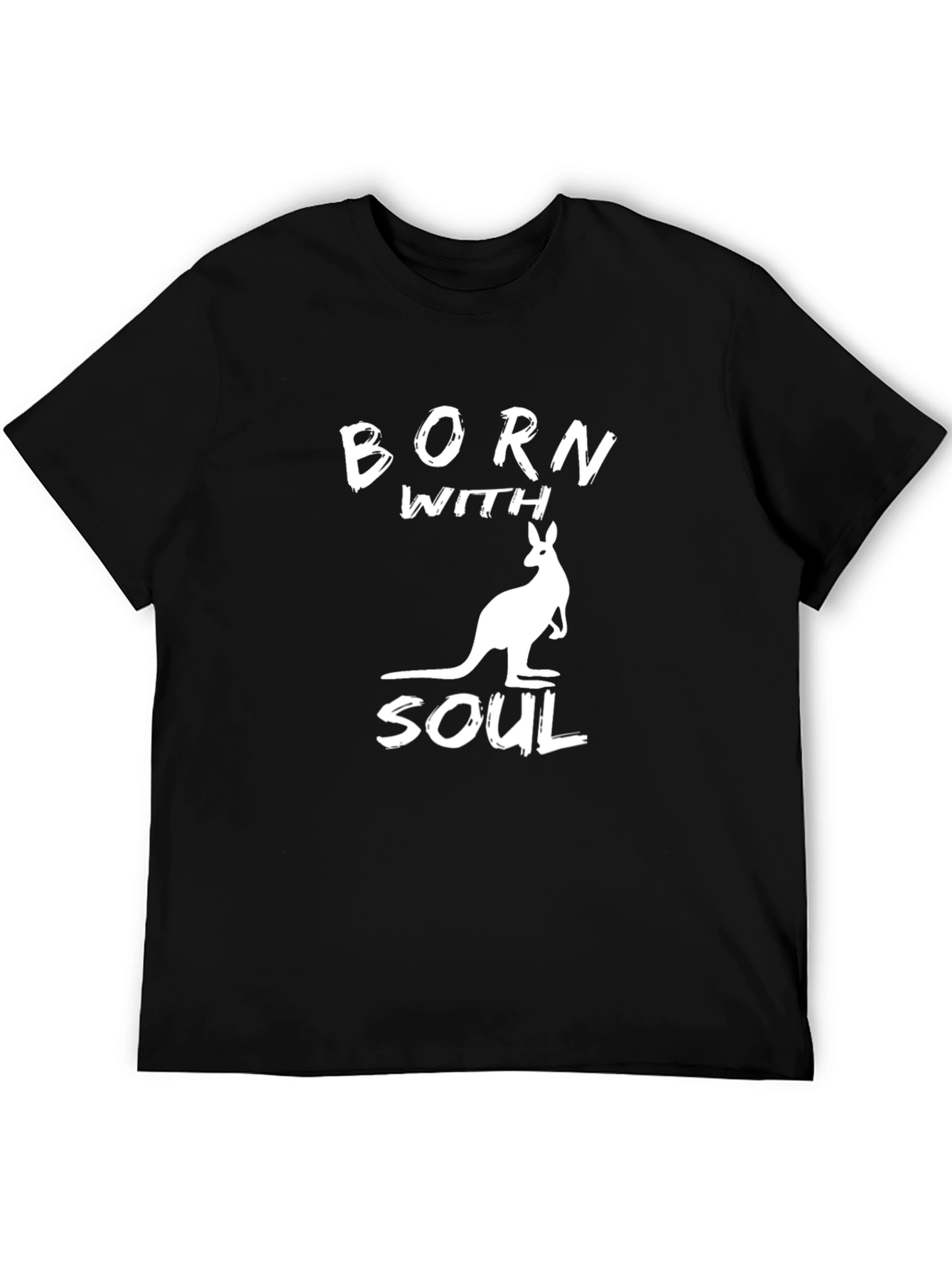 Black Born With Soul Kangaroo Graphic T-Shirt view 5