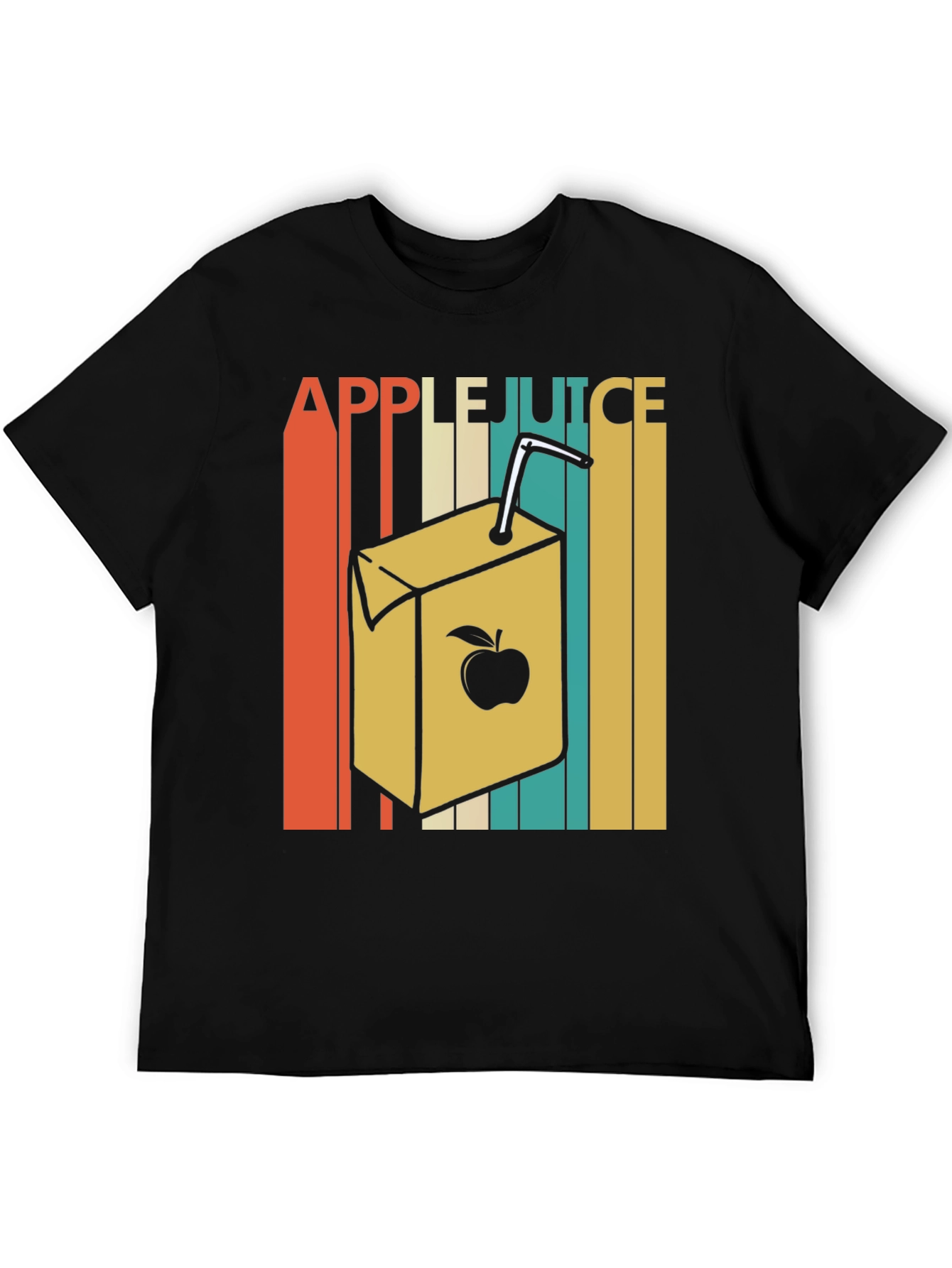 Black Retro Apple Juice T-Shirt view 5