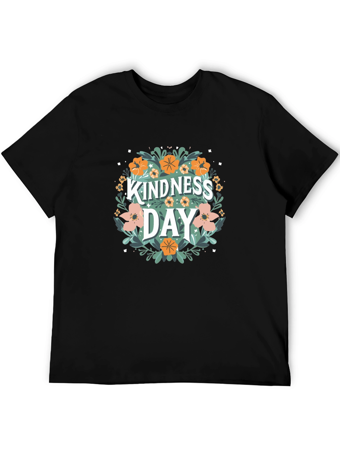 Black Kindness Day Floral T-Shirt view 5