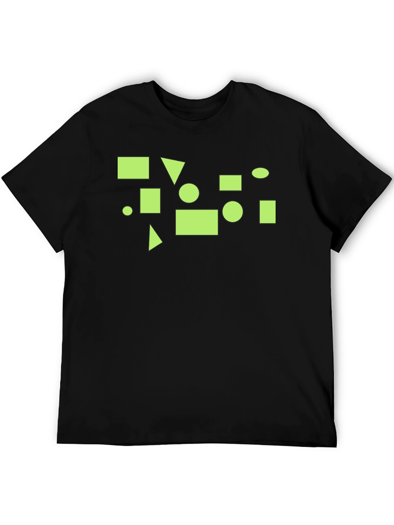 Black Geometric Pattern Black T-Shirt view 5