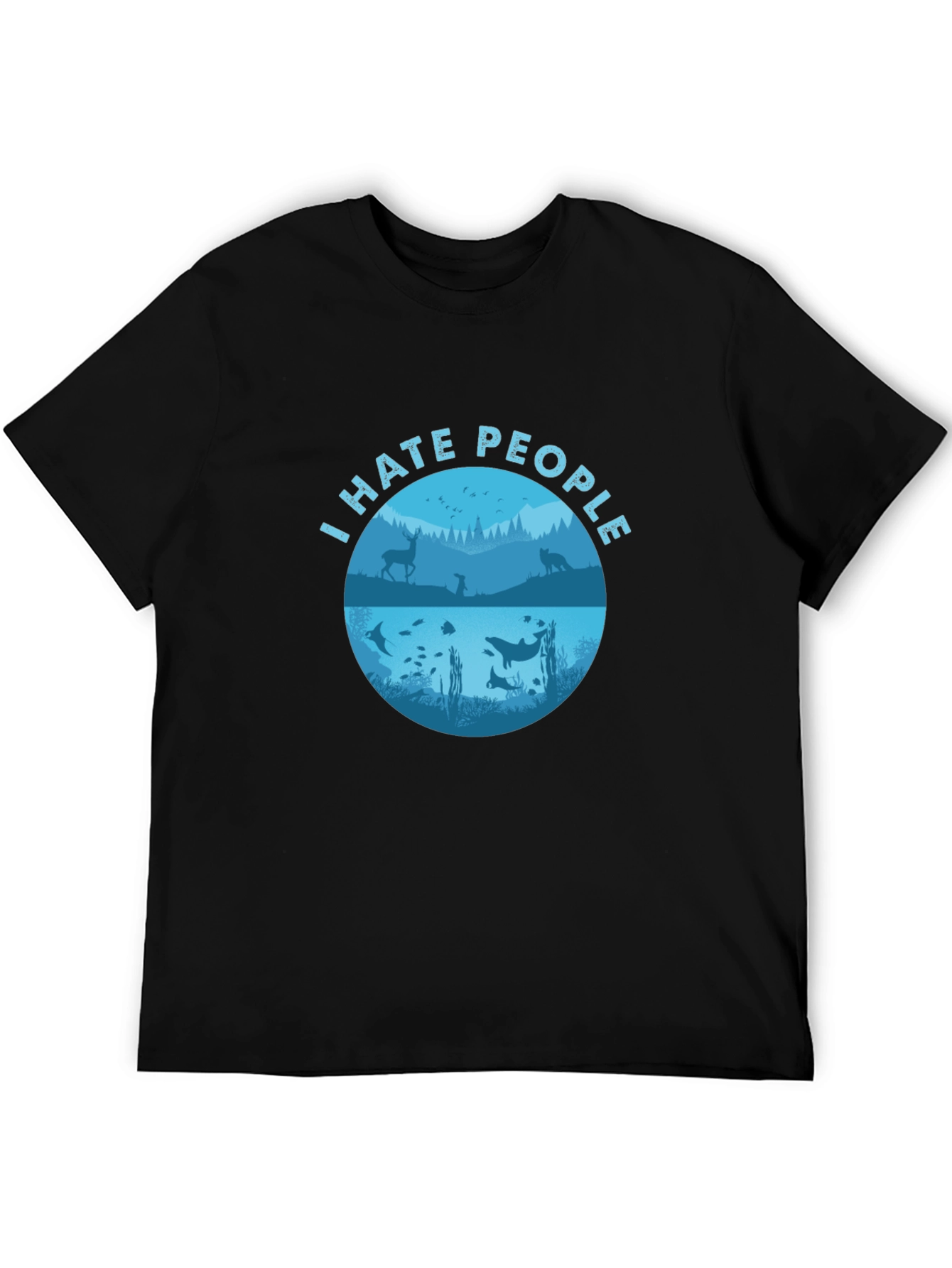 Black I Hate People Graphic T-Shirt - Nature Lover's Tee view 5