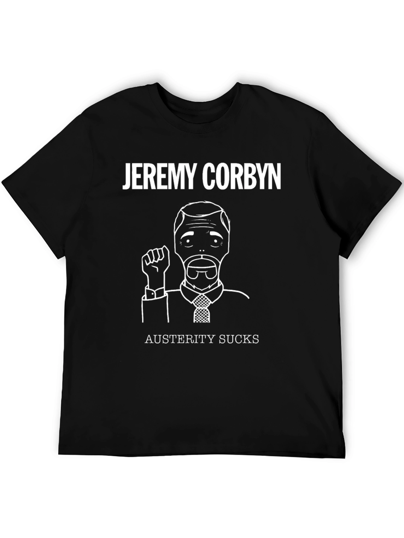 Black Jeremy Corbyn 'Austerity Sucks' Graphic Tee view 5