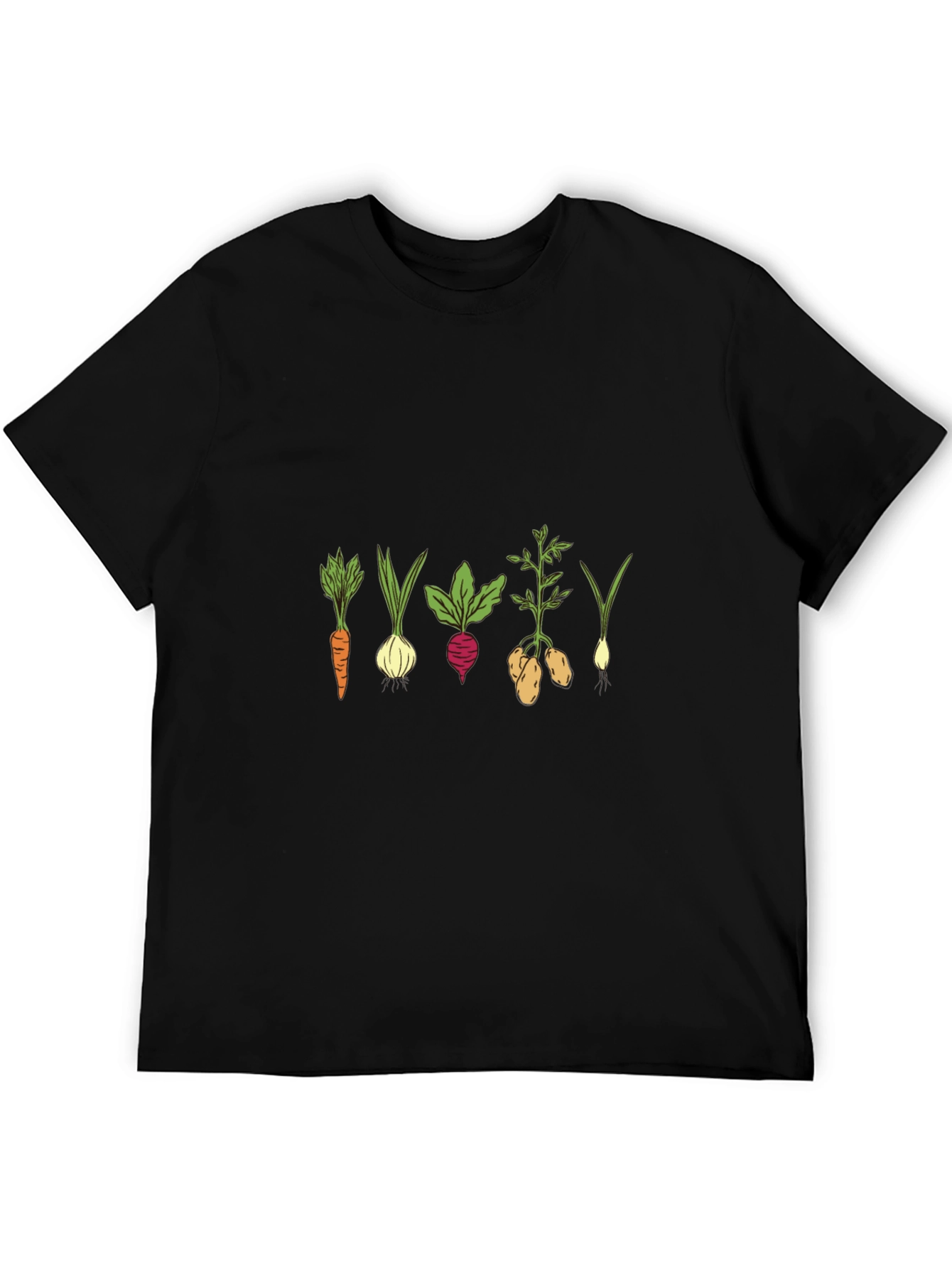 Black Vegetable Print Black T-Shirt view 5