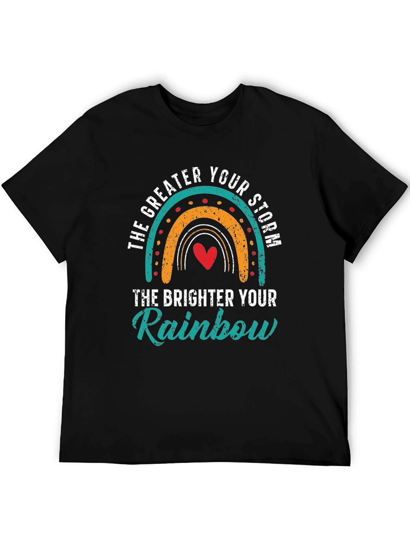 Black Inspirational Rainbow Graphic T-Shirt view 5