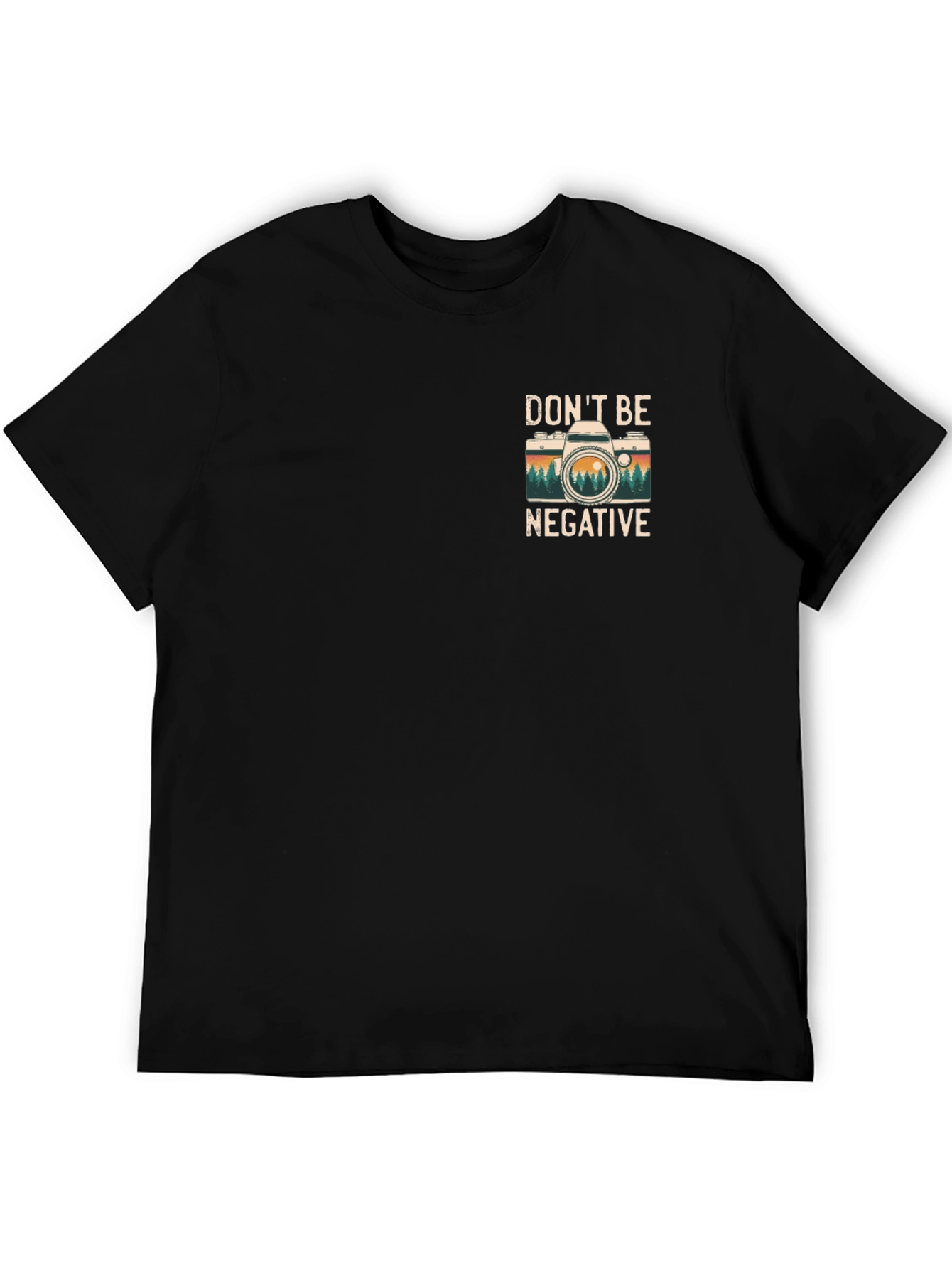 Black Don't Be Negative Camera T-Shirt view 5