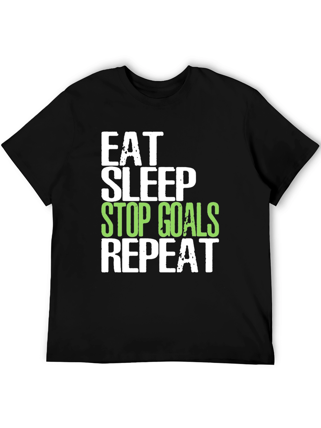 Black Eat Sleep Stop Goals Repeat T-Shirt view 5