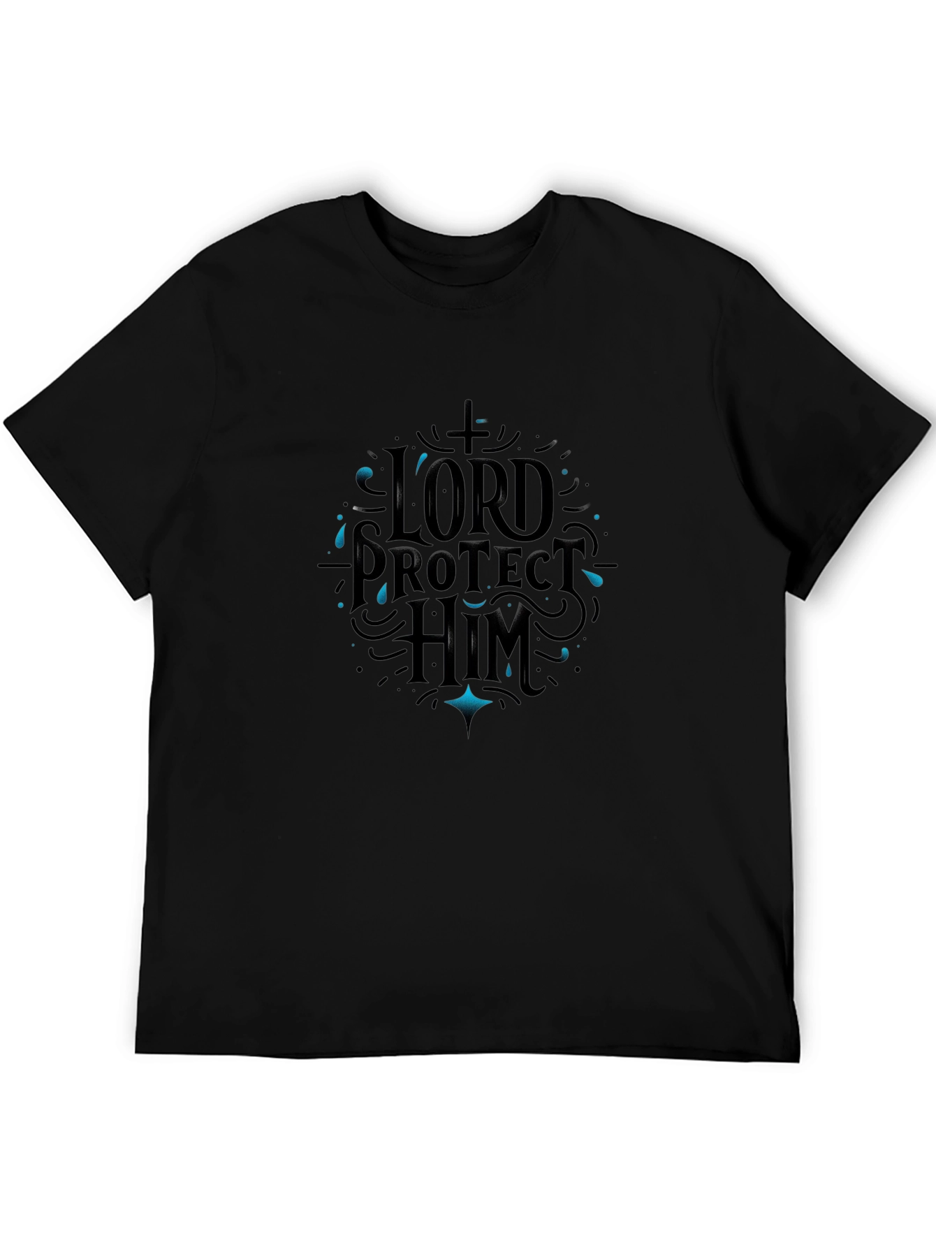 Black Lord Protect Him Black Graphic Tee view 5