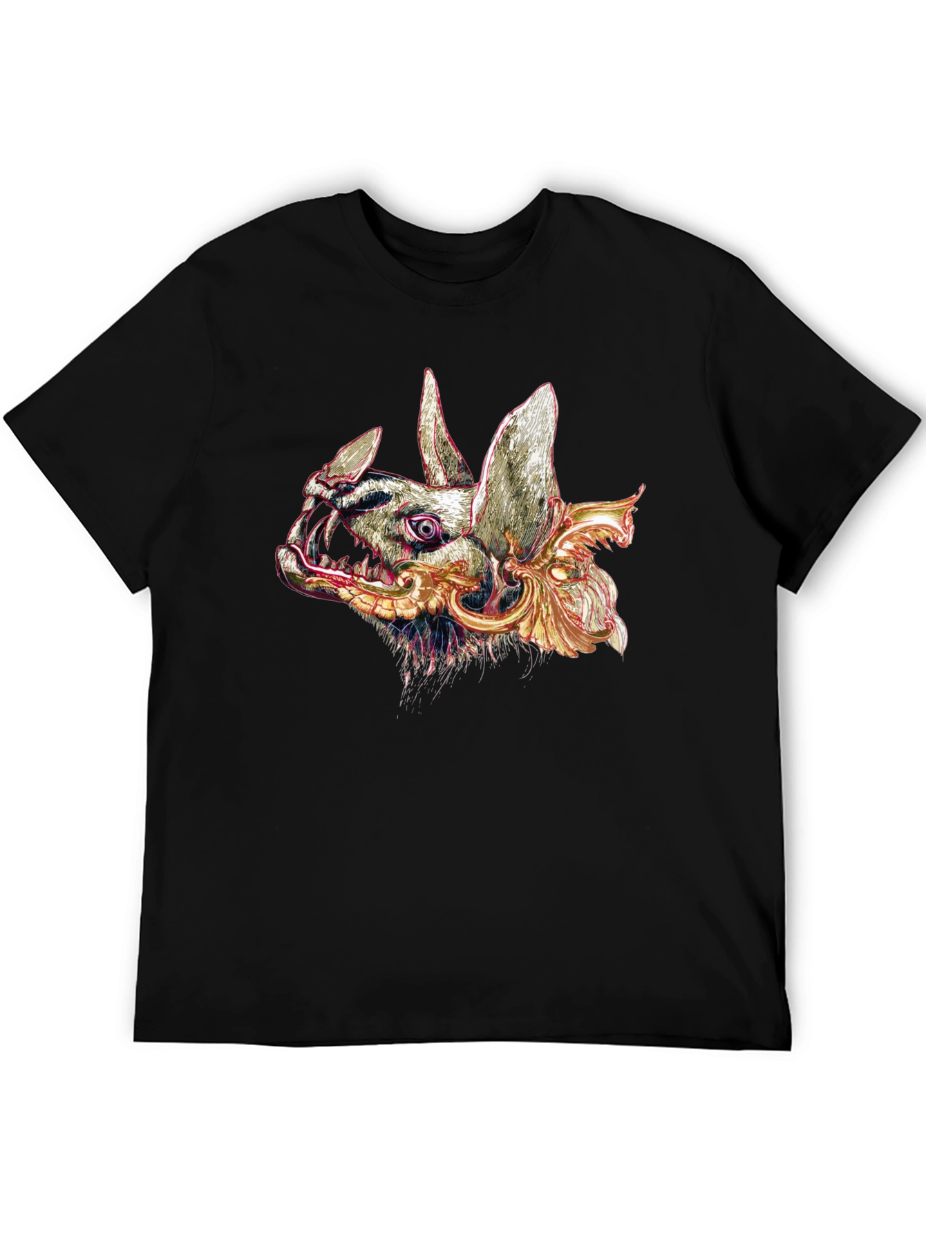 Black Graphic Bat T-Shirt - Black view 5