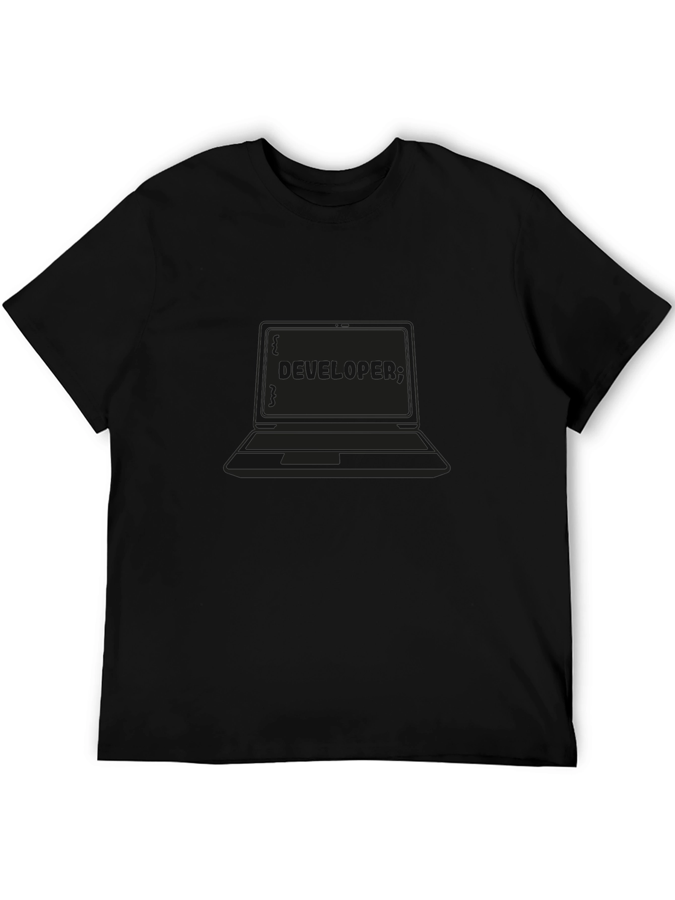 Black Developer Laptop Black T-Shirt view 5