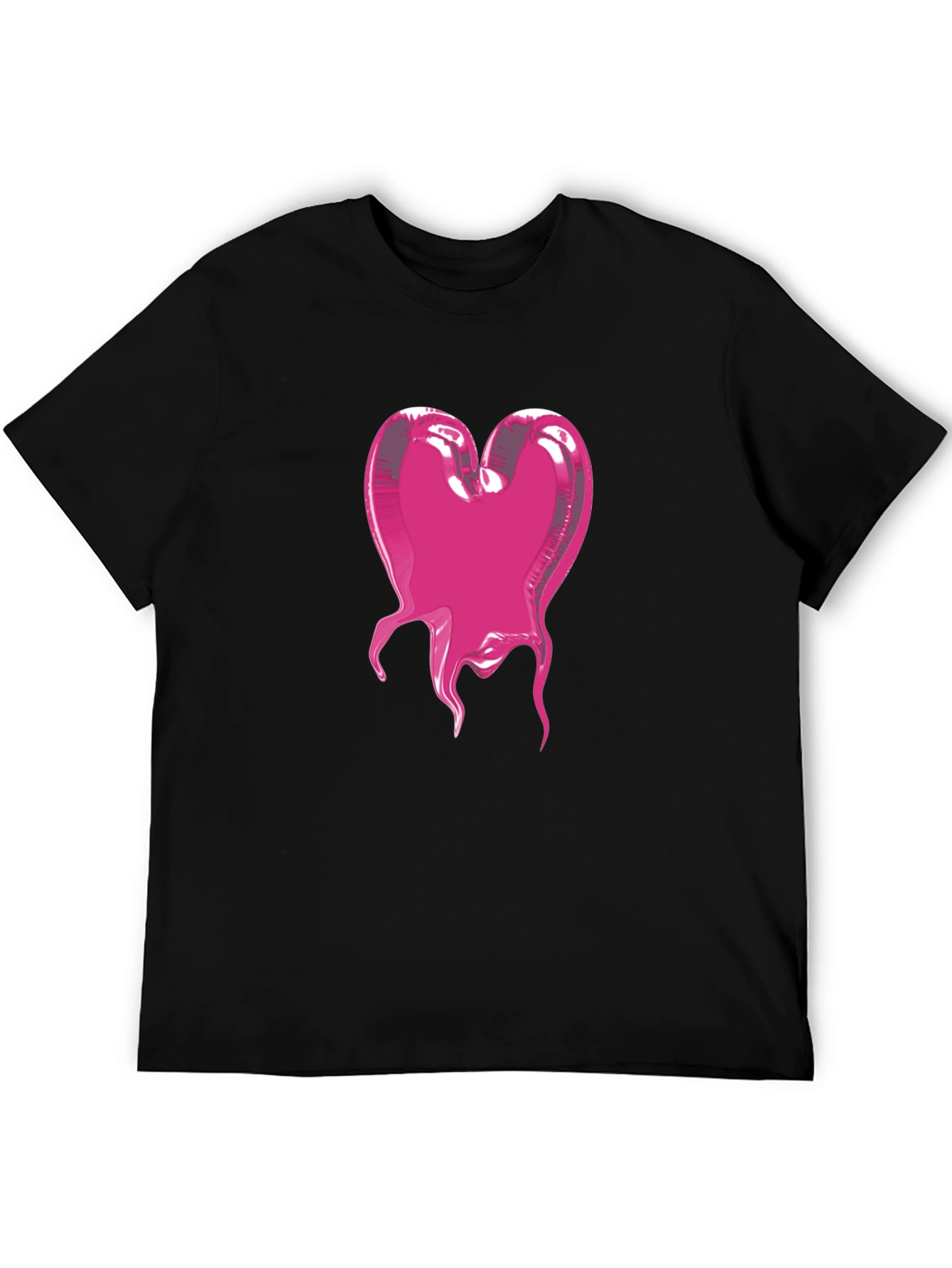 Black Heart Blob Graphic Tee - Modern Black T-Shirt view 5