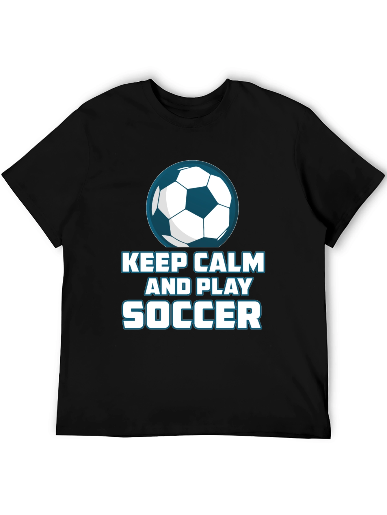 Black Keep Calm and Play Soccer T-Shirt view 5