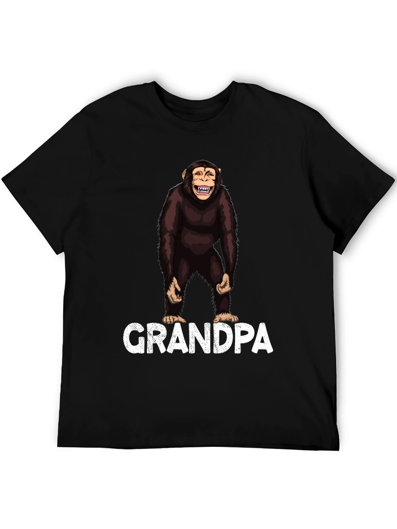 Black Grandpa Chimp T-Shirt - Funny Monkey Graphic Tee view 5