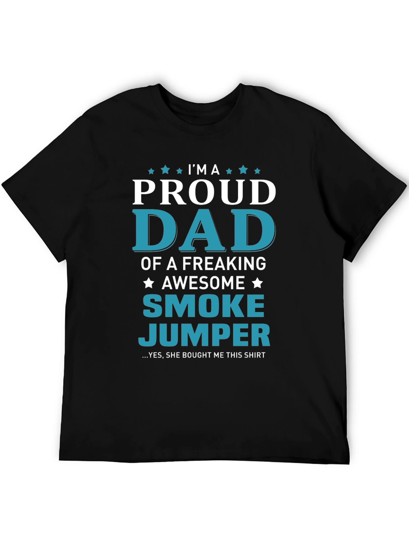 Black Proud Smoke Jumper Dad Graphic T-Shirt view 5
