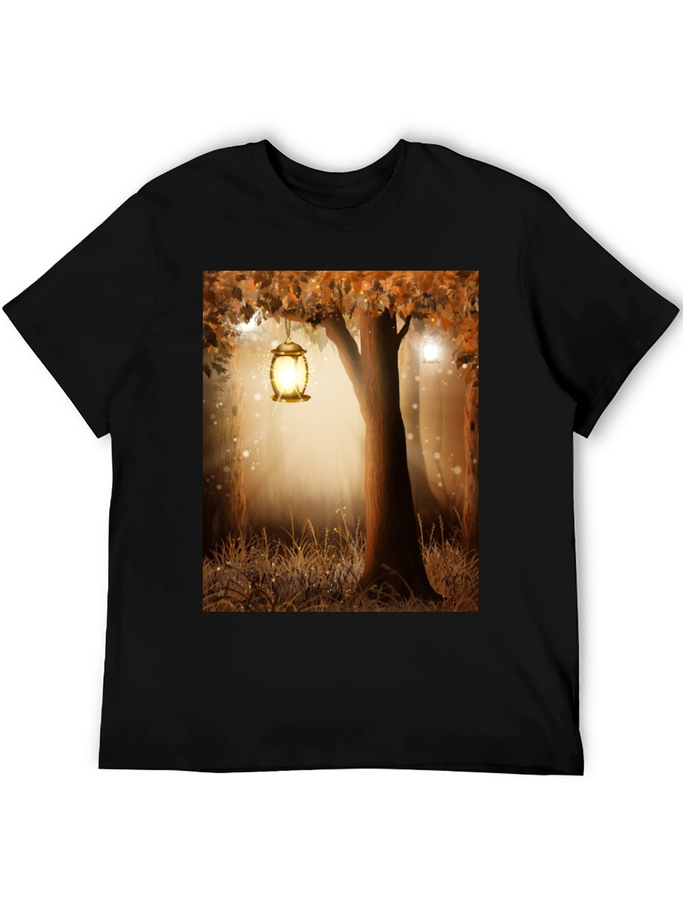Black Enchanted Forest Lantern Black Tee view 5