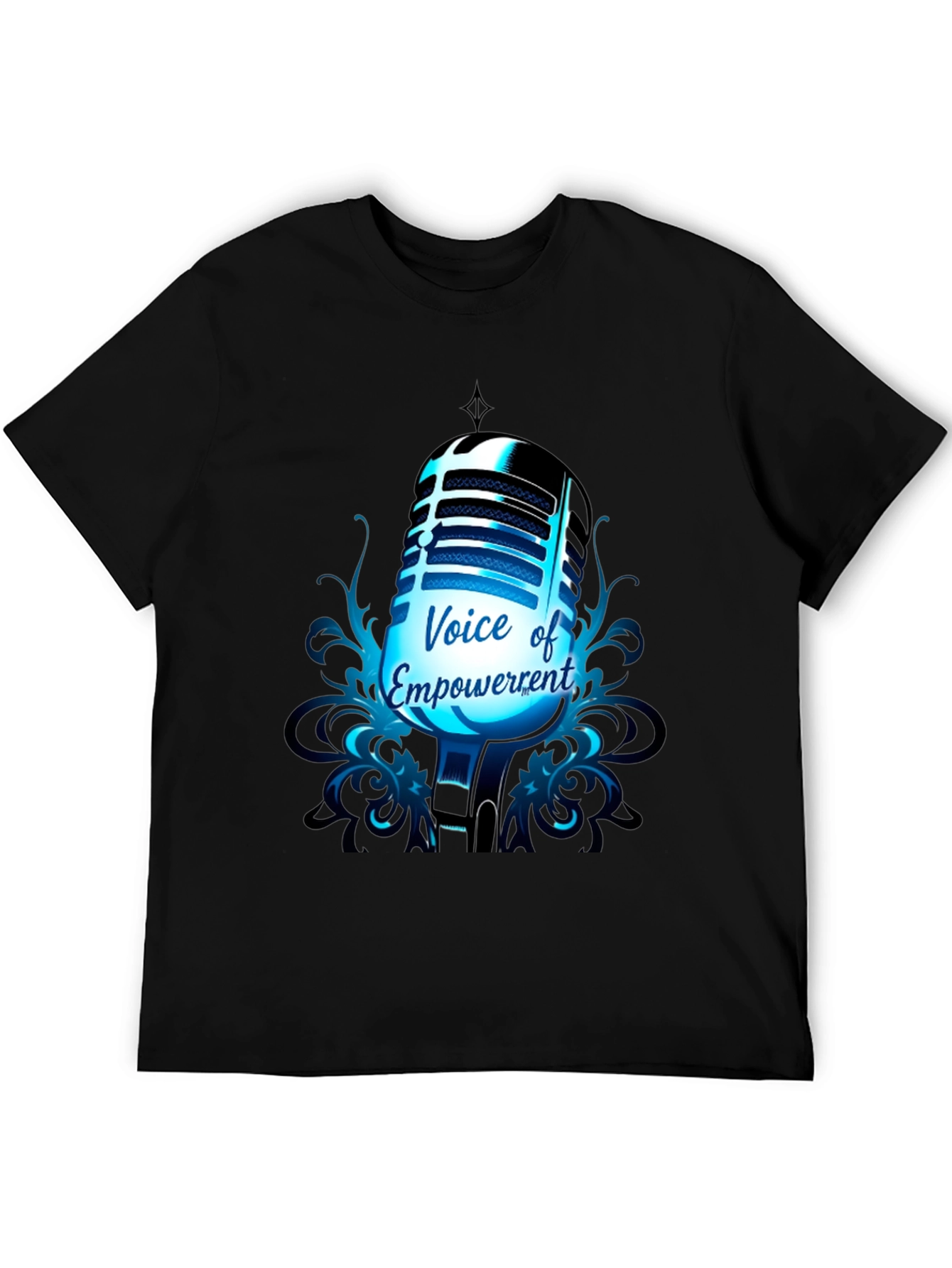 Black Voice of Empowerment T-Shirt: Retro Microphone Graphic Tee view 5