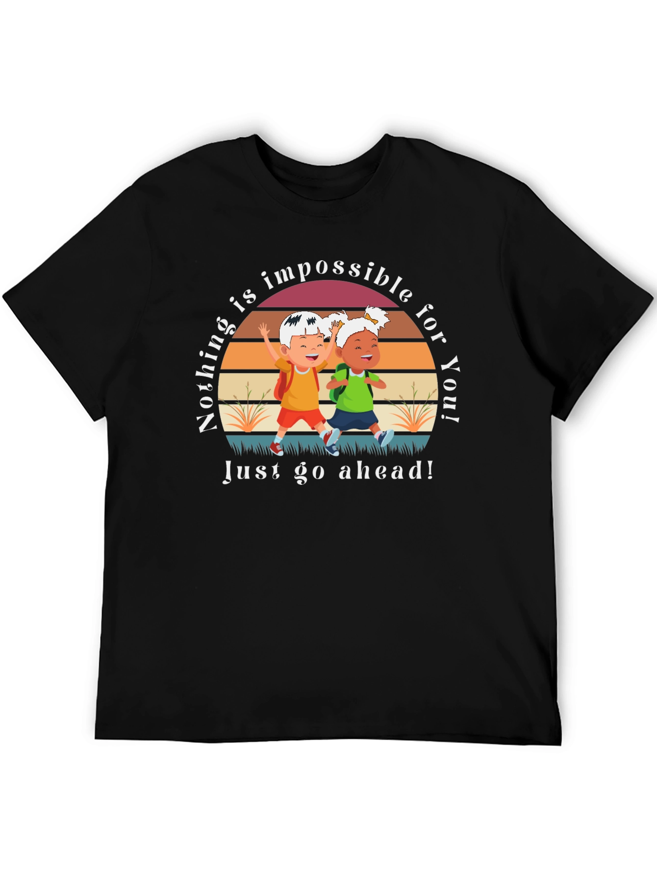 Black Inspiring Kids Graphic Tee - "Nothing is Impossible" view 5