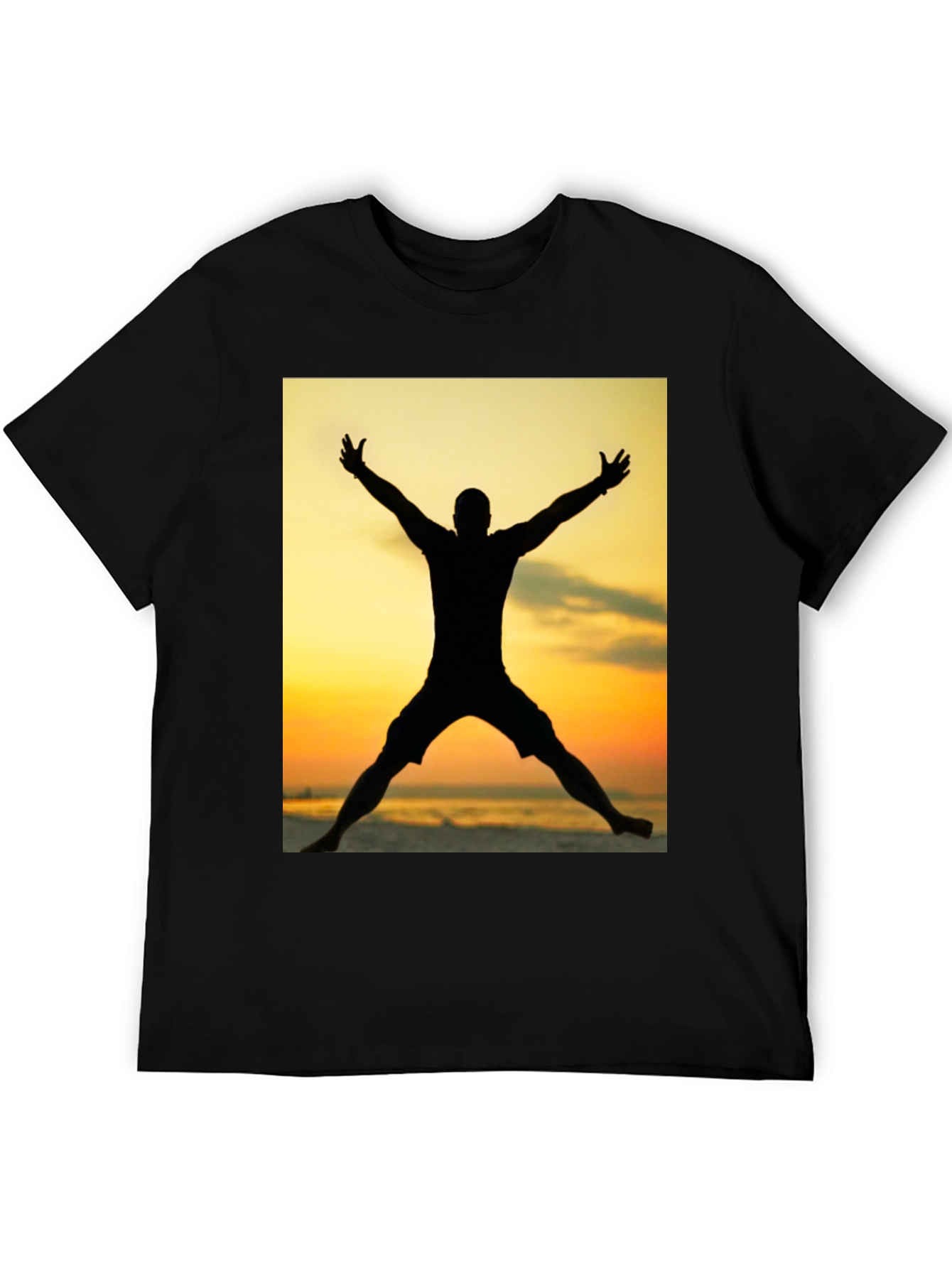 Black Silhouette Sunset Graphic Tee - Black view 5