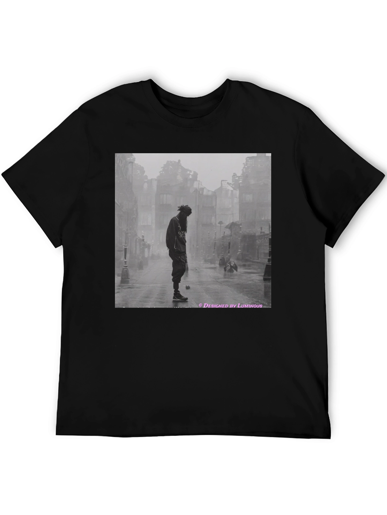 Black Urban Dread T-Shirt - Luminous Design view 5