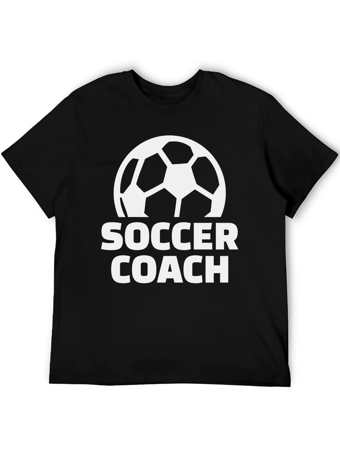 Black Soccer Coach Black T-Shirt view 5