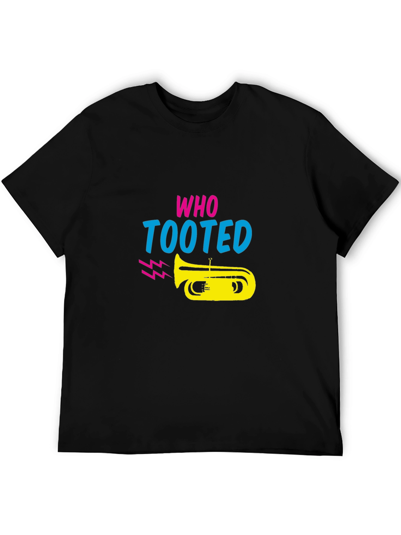 Black Who Tooted T-Shirt - Funny Music Graphic Tee view 5