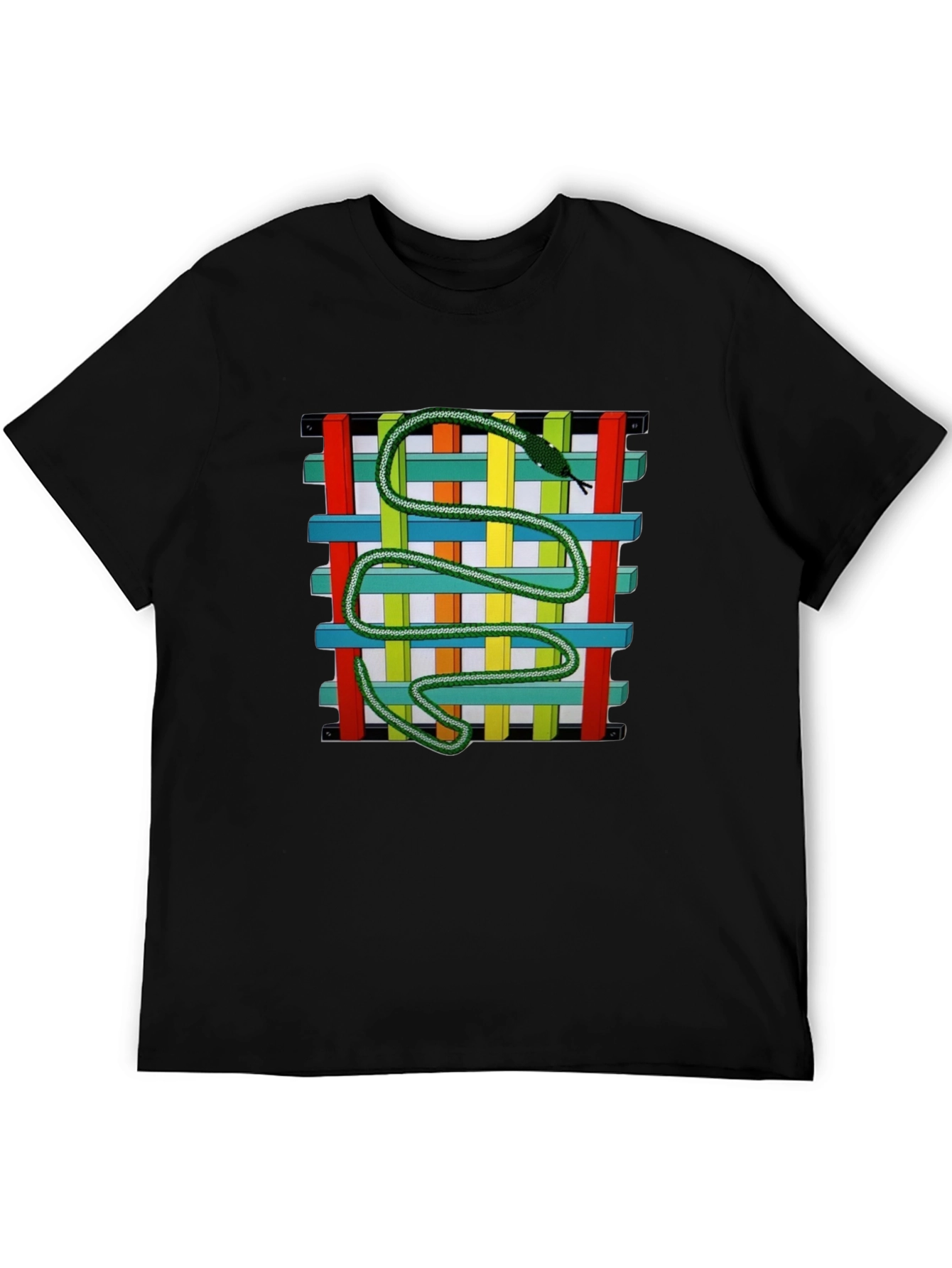Black Snake Woven Graphic Black T-Shirt view 5