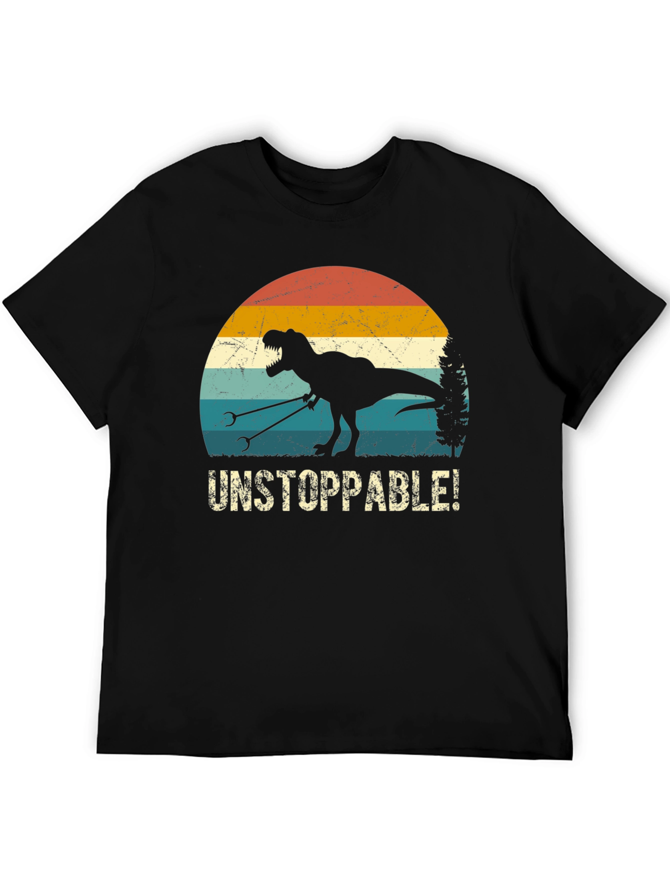 Black Unstoppable Dino T-Shirt view 5