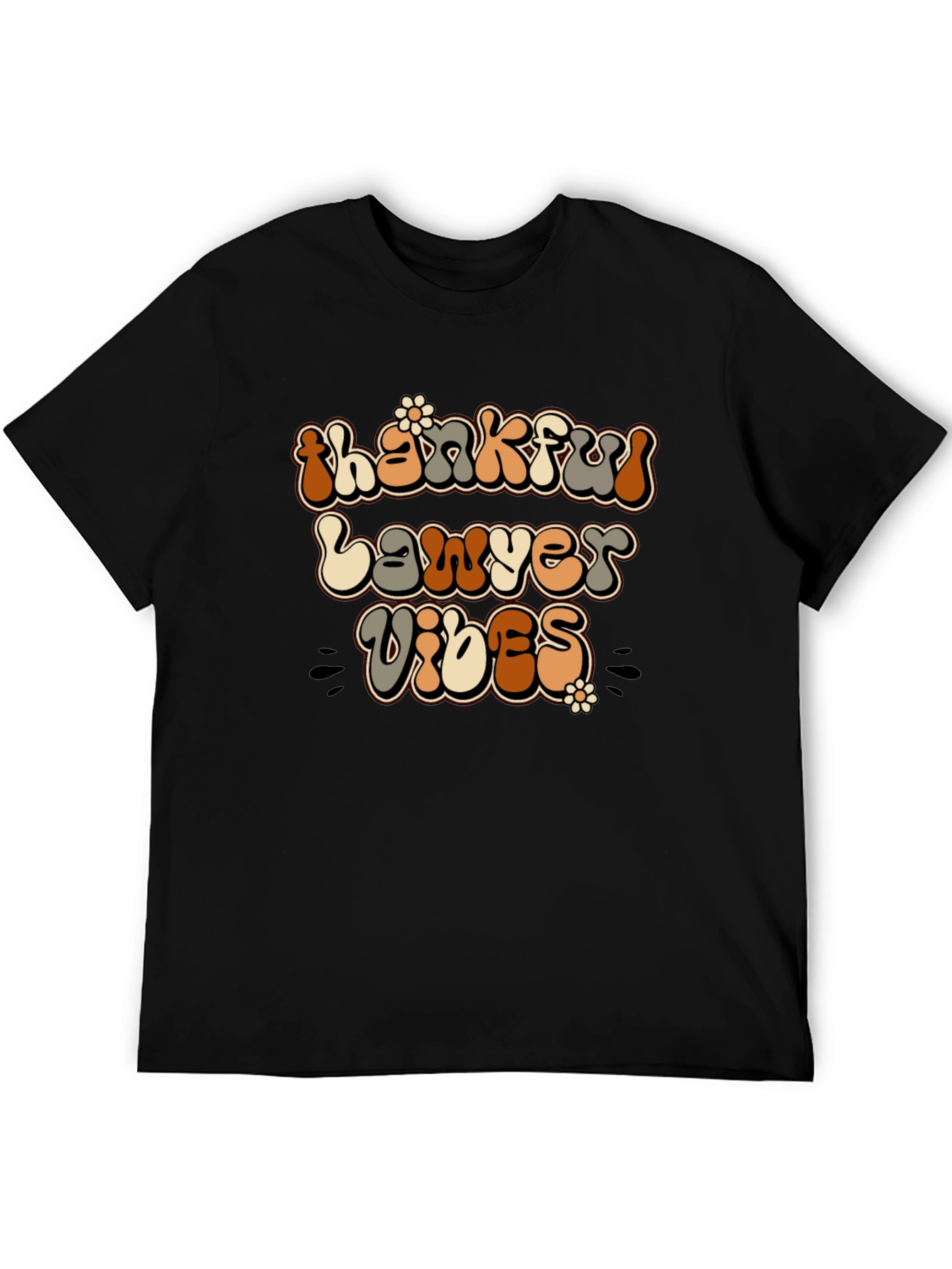Black Thankful Lawyer Vibes Retro T-Shirt view 5