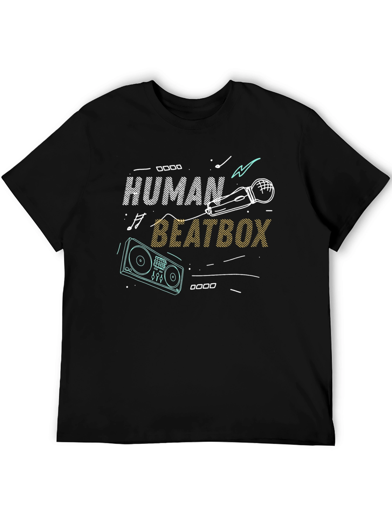 Black Human Beatbox Graphic T-Shirt view 5