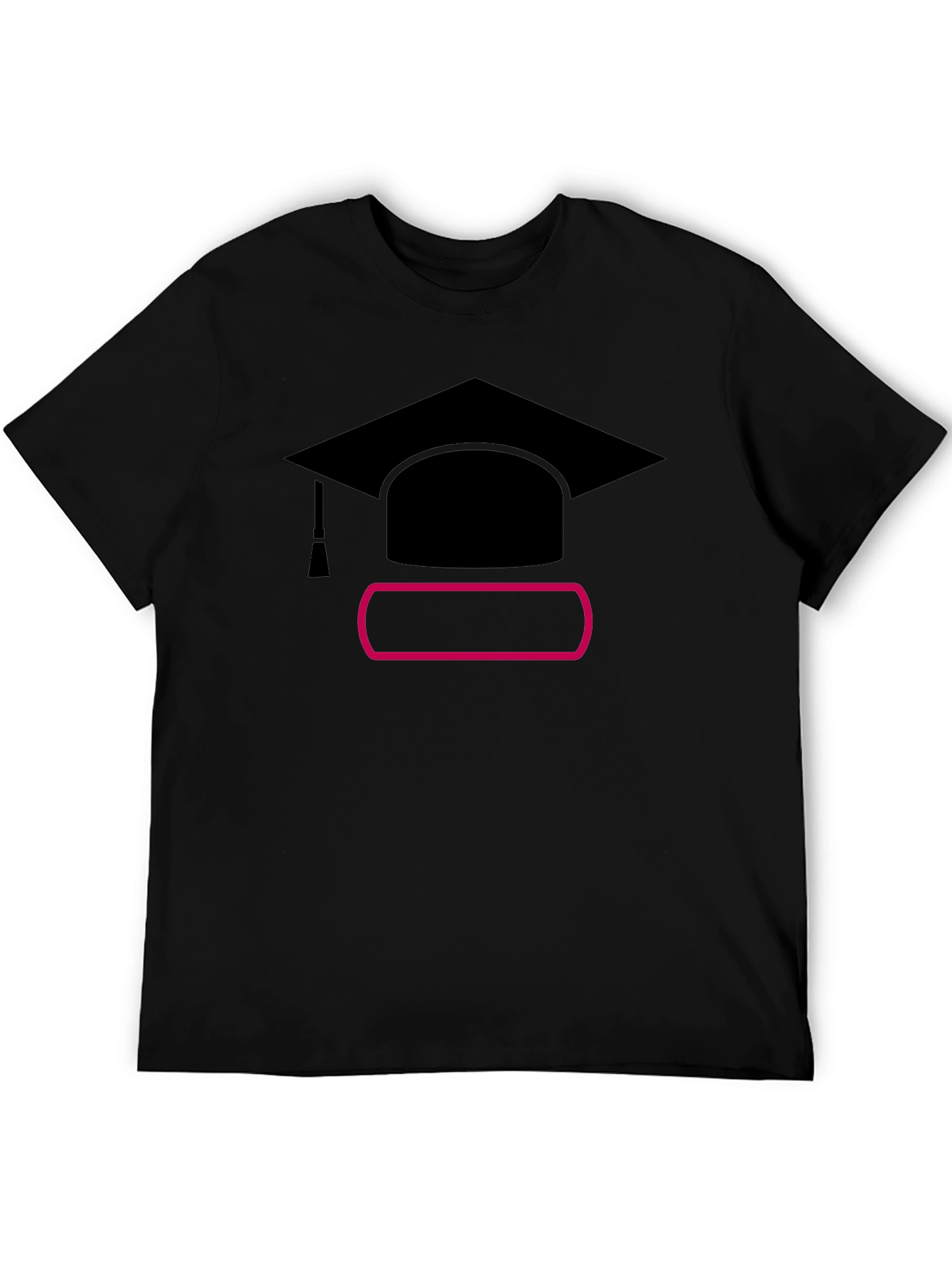 Black Graduation Cap Graphic T-Shirt - Unisex Black Tee view 5
