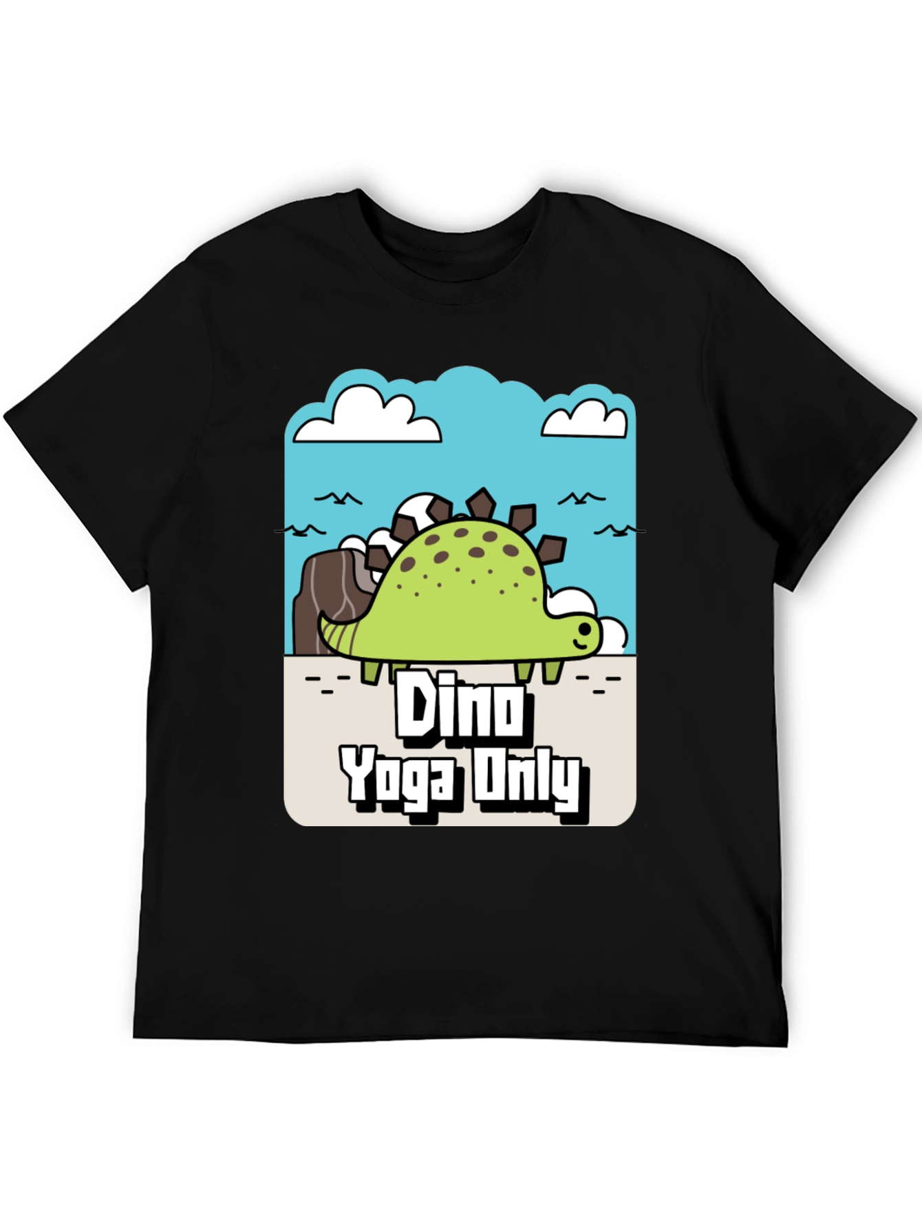 Black Dino Yoga Only Graphic Tee view 5