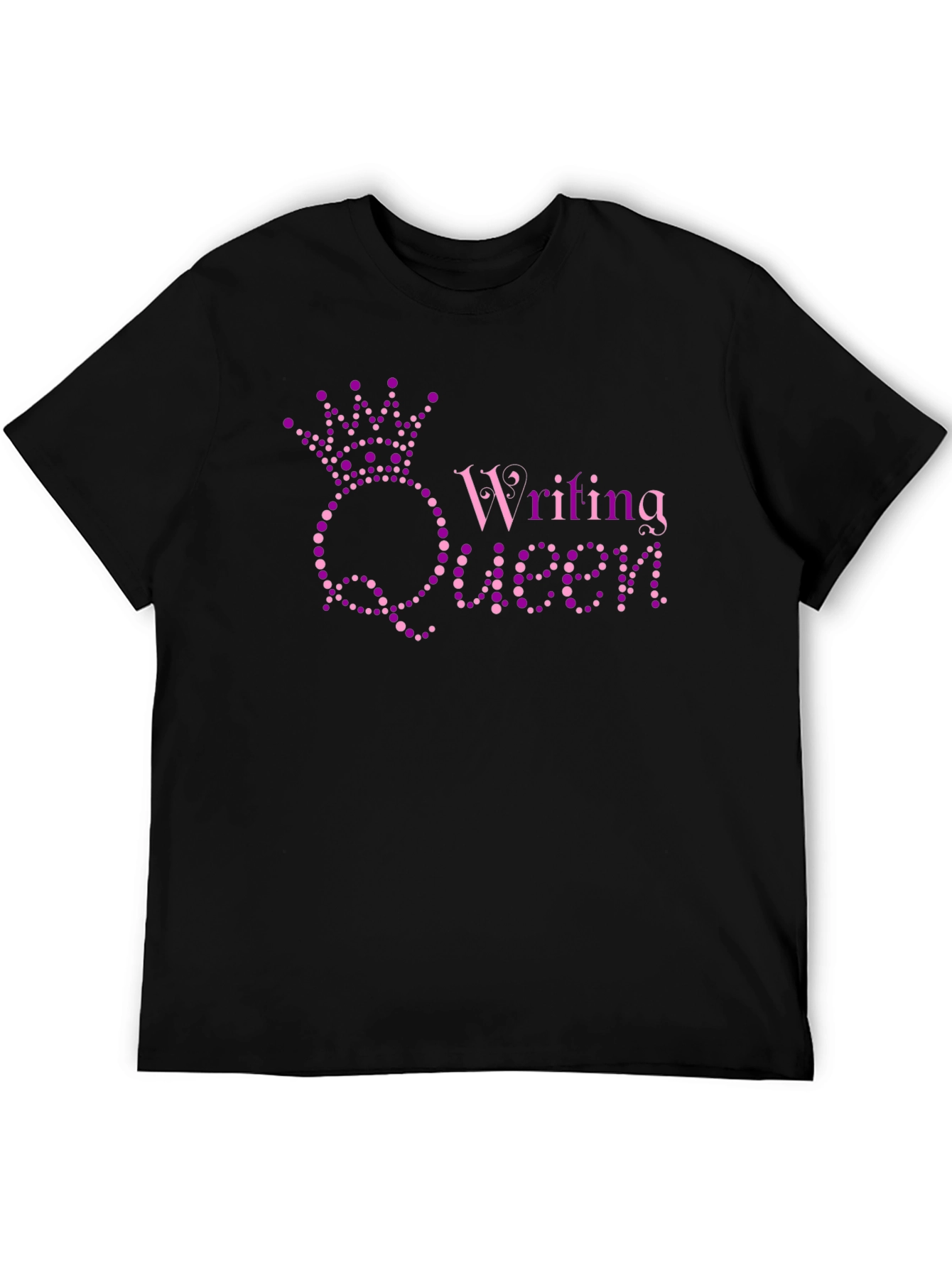 Black Writing Queen Black T-Shirt view 5