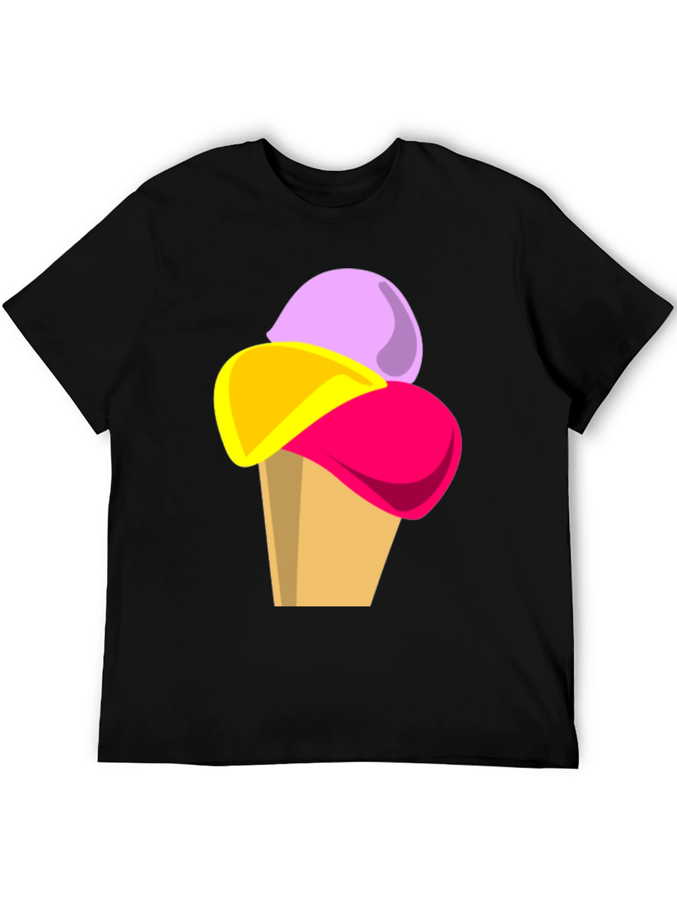 Black Ice Cream Graphic Tee - Fun Casual T-Shirt view 5