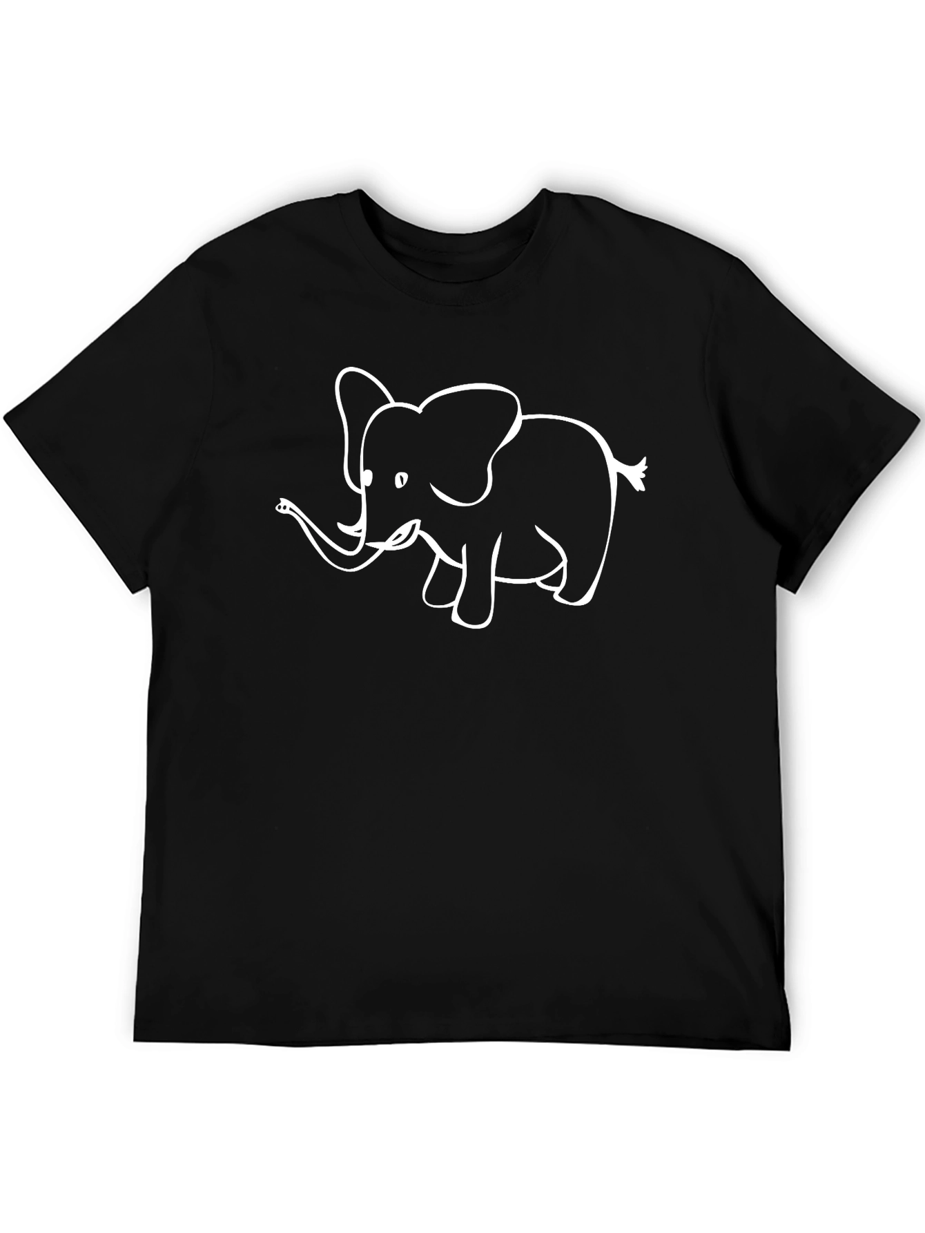 Black Elephant Graphic Tee - Black Cotton Comfort view 5