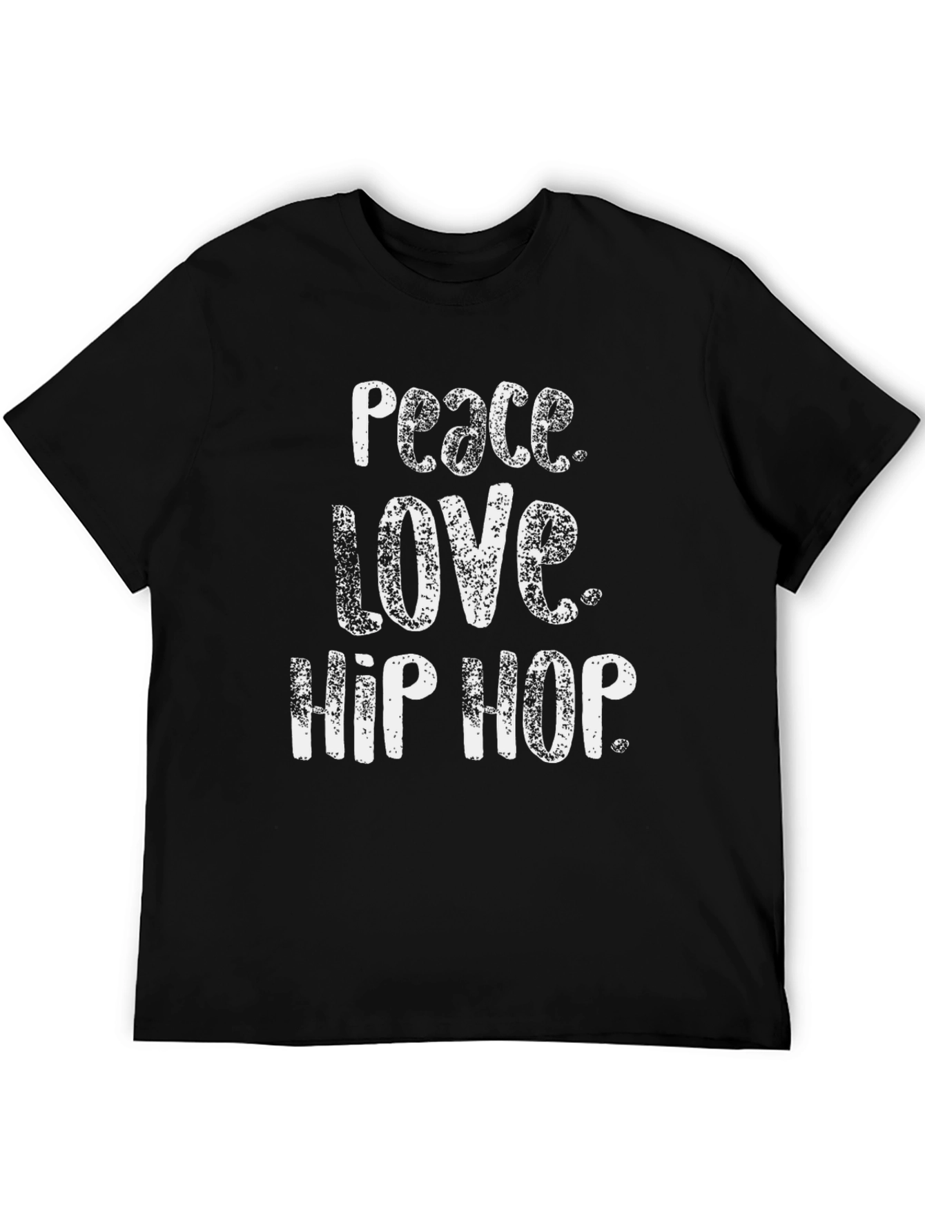 Black Peace Love Hip Hop Black Graphic T-Shirt view 5