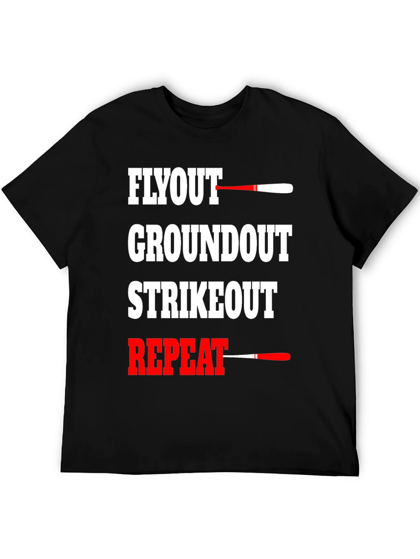Black Baseball Flyout Repeat Graphic T-Shirt view 5