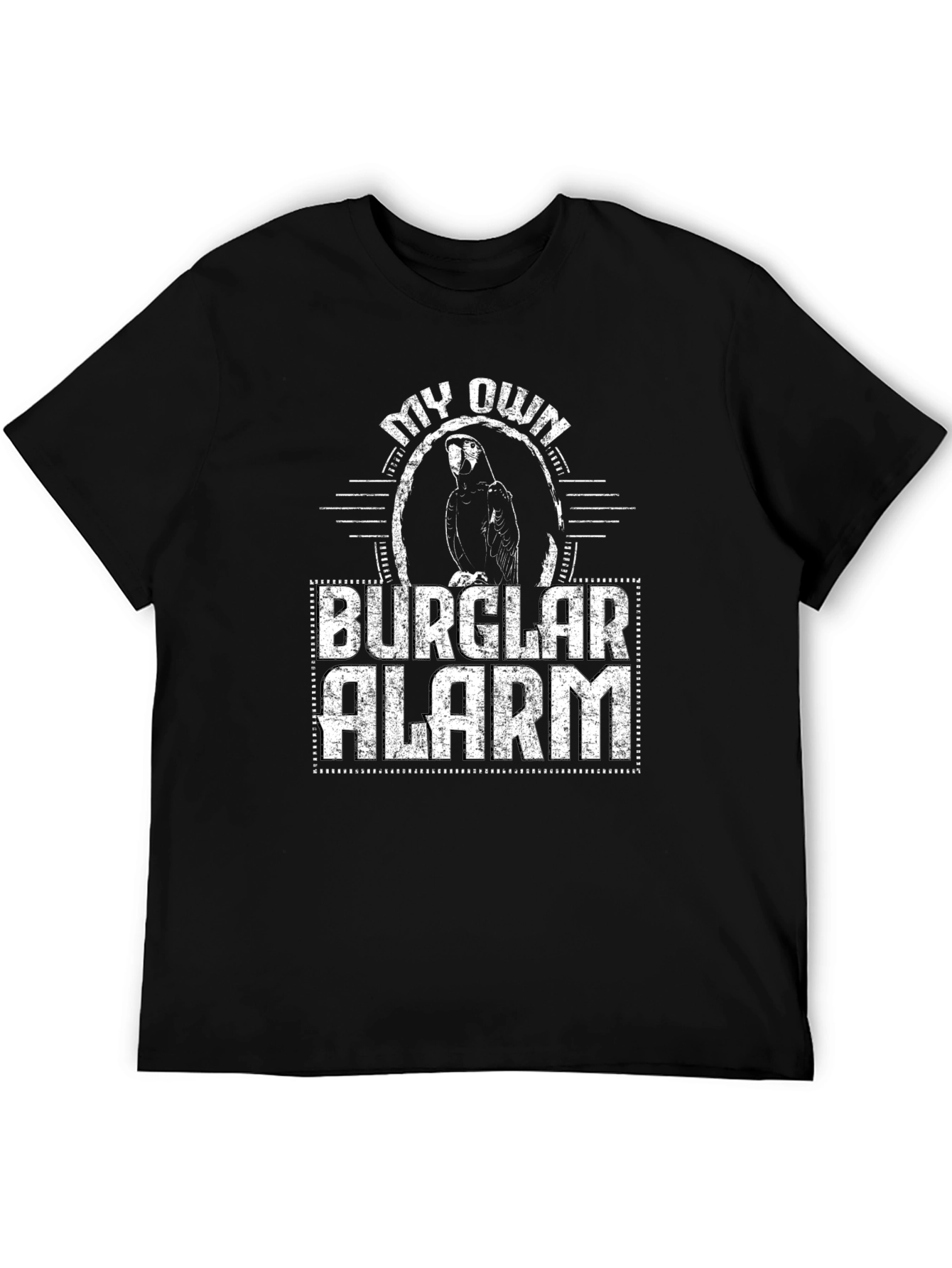 Black My Own Burglar Alarm Parrot T-Shirt view 5