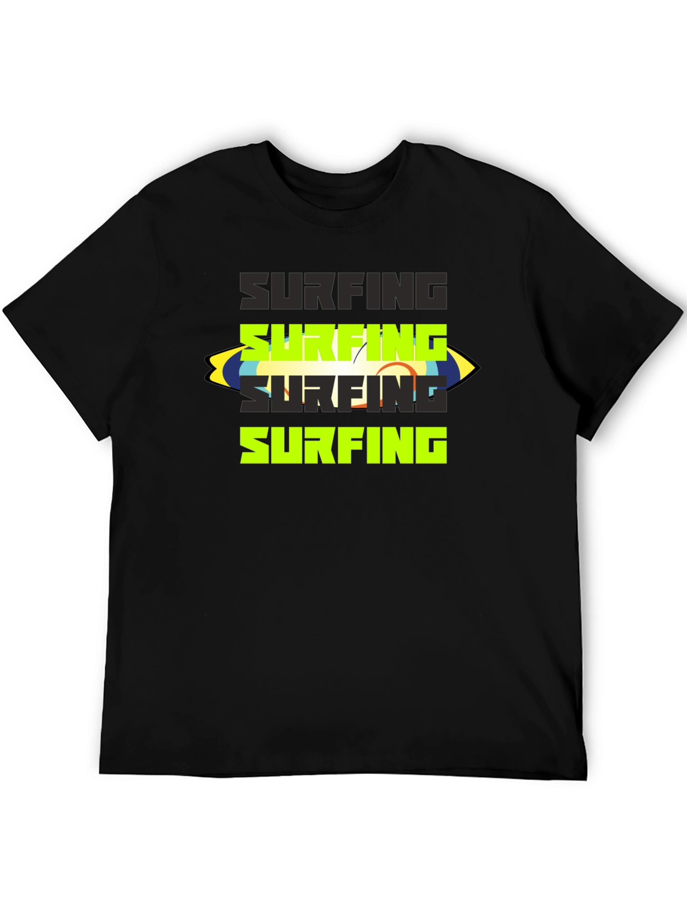 Black Surfing Graphic Tee - Black view 5