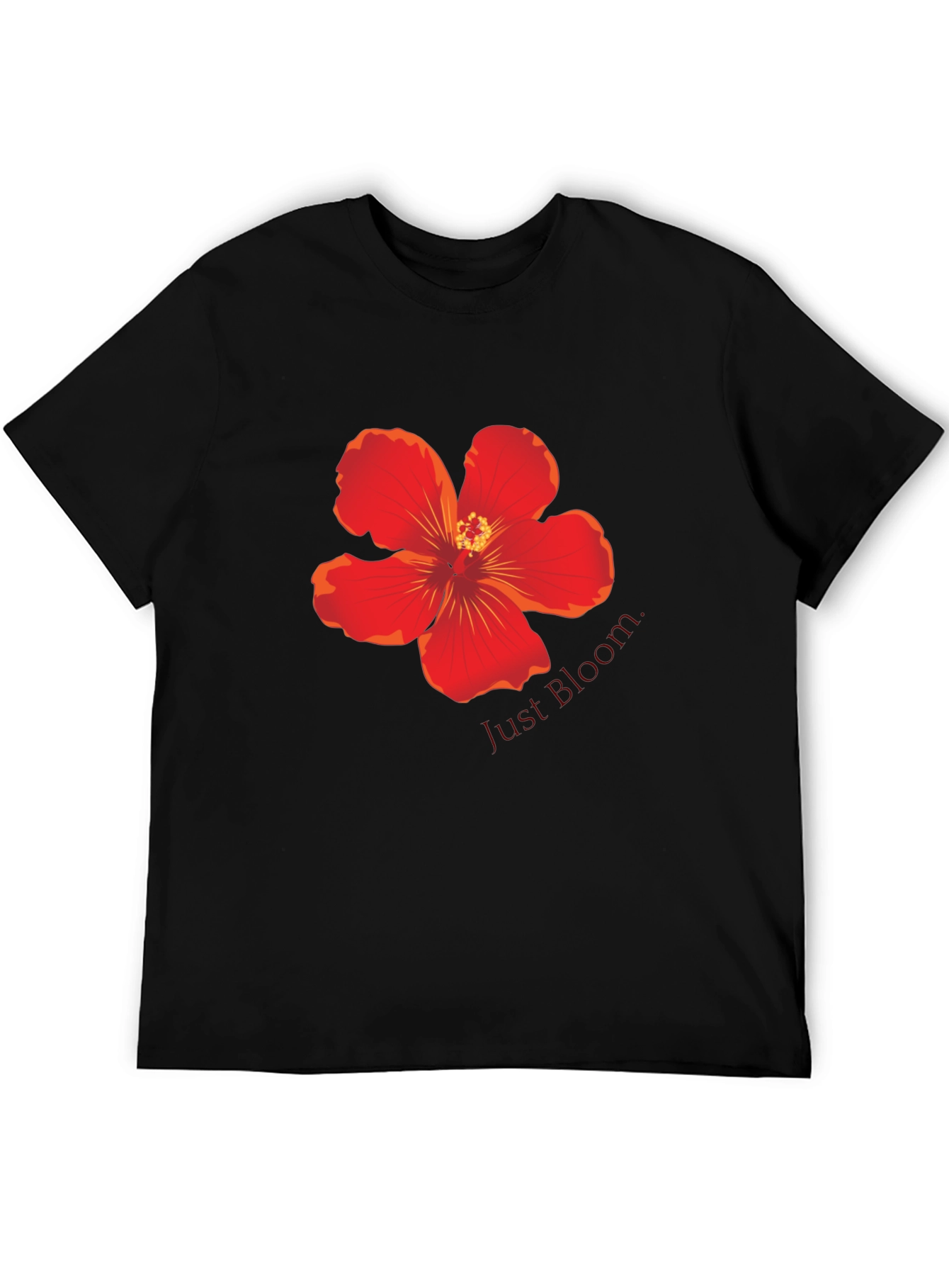 Black Floral Print Black T-Shirt view 5