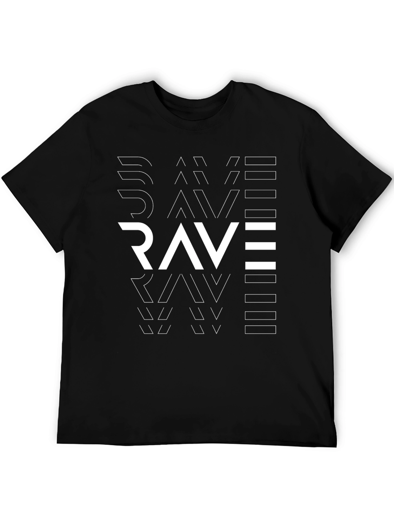 Black Rave Graphic Tee - Black Cotton Blend view 5