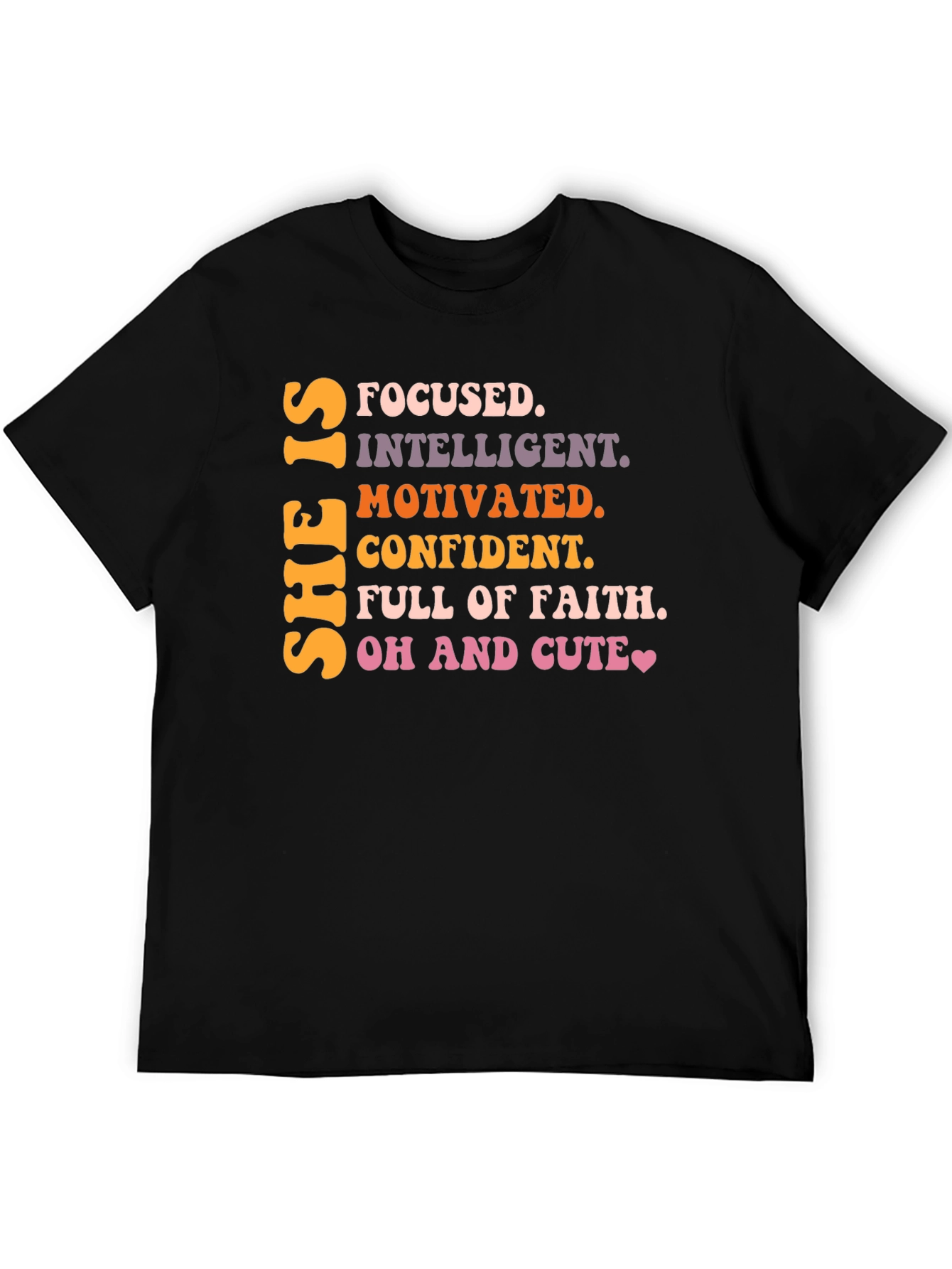 Black Empowered Women's T-Shirt: Focused, Intelligent, Motivated view 5